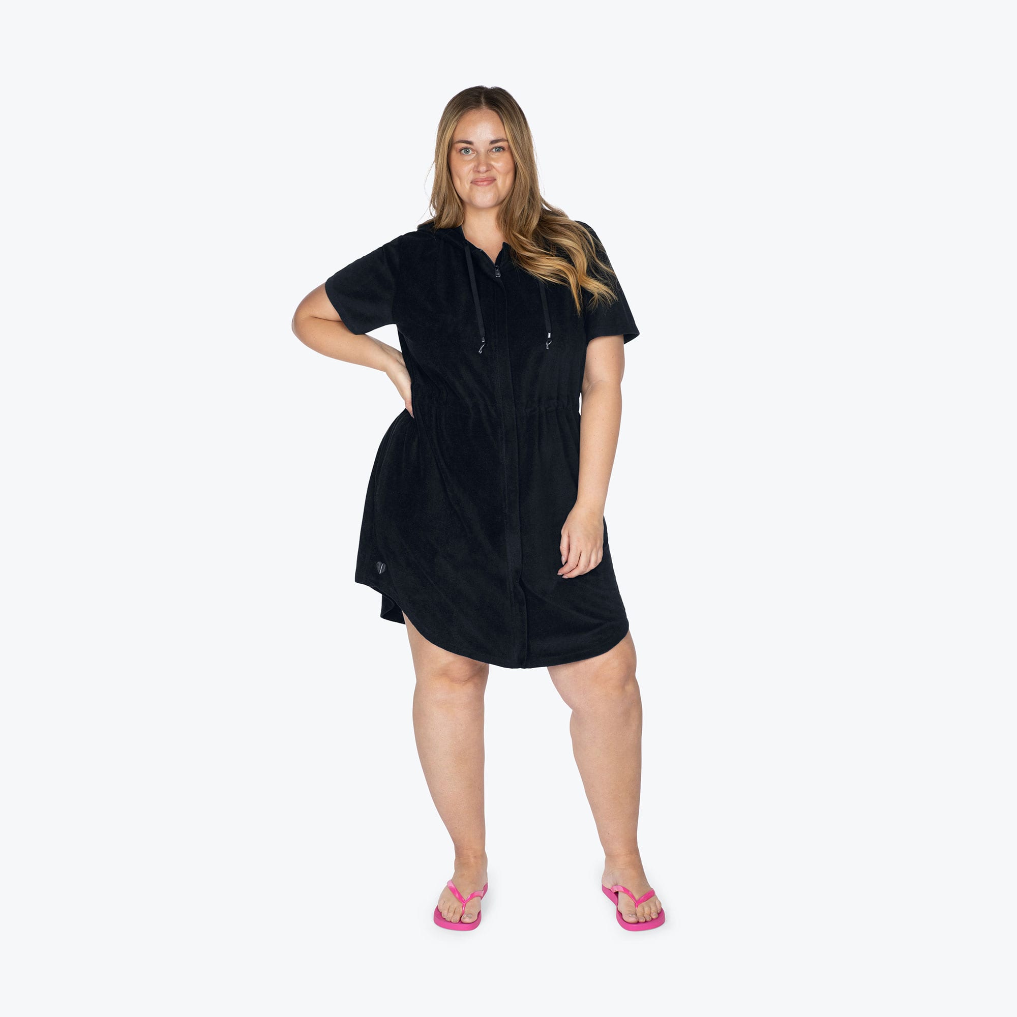 Skipper Coverup Hooded Dress - BLACK - Skipper_Apparel_Black_XL_01a