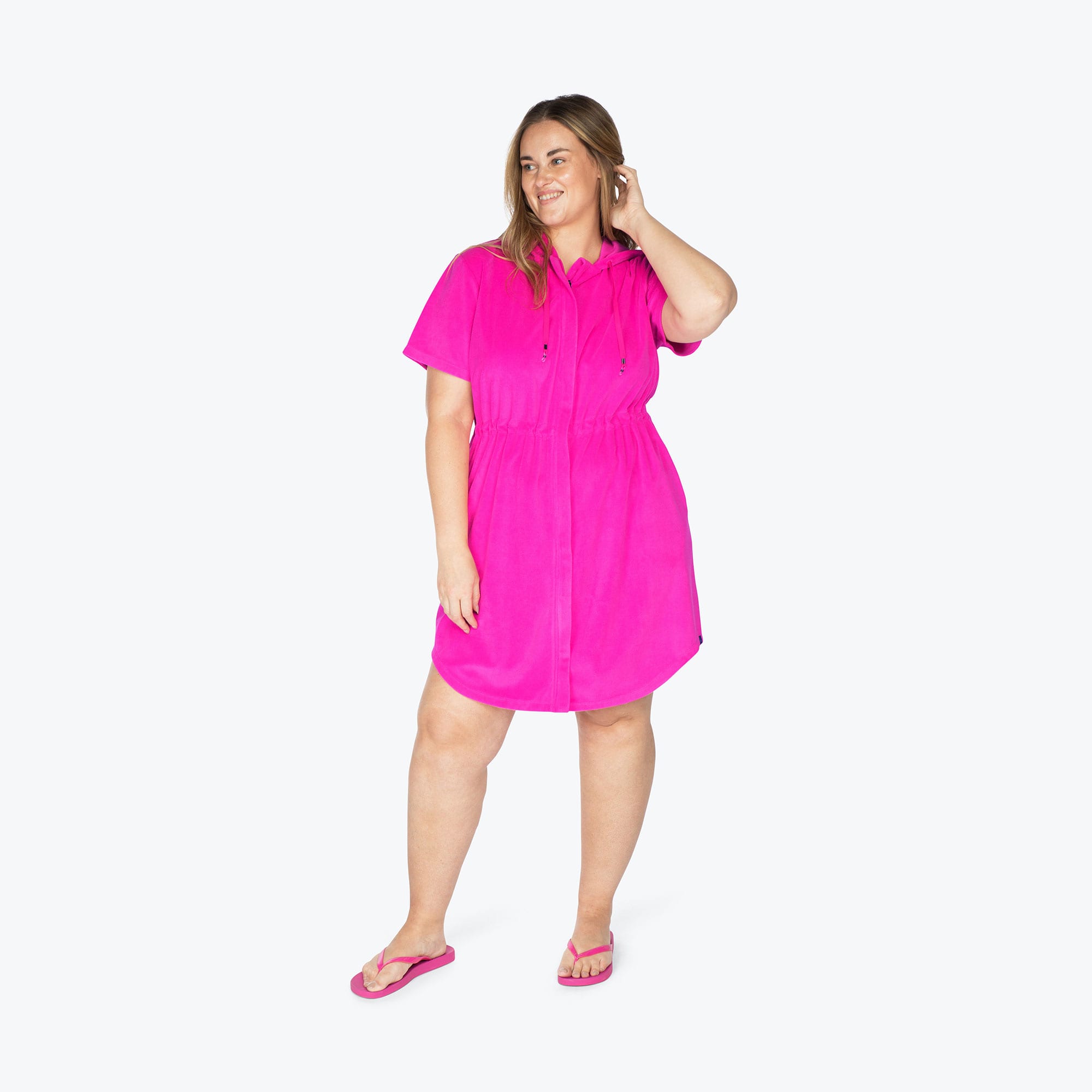 Skipper Coverup Hooded Dress - MAGENTA - Skipper_Apparel_Magenta_XL_01a