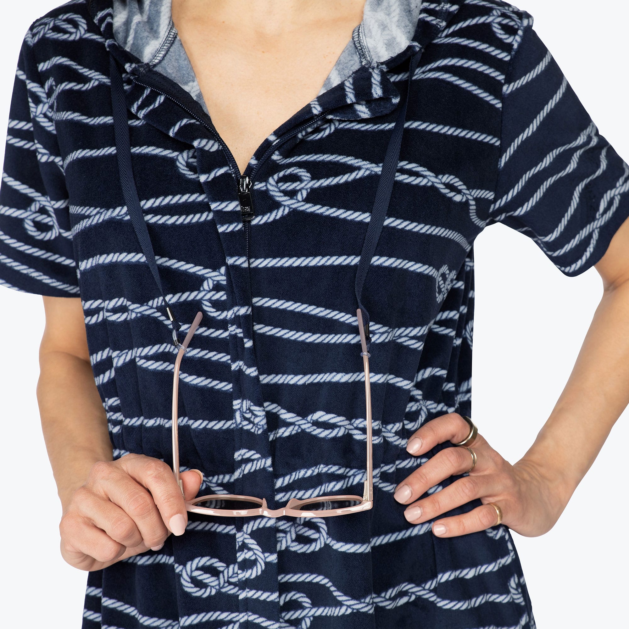Skipper Coverup Hooded Dress - NAUTICAL NAVY - Skipper_Apparel_Nautical_Navy_S_04a
