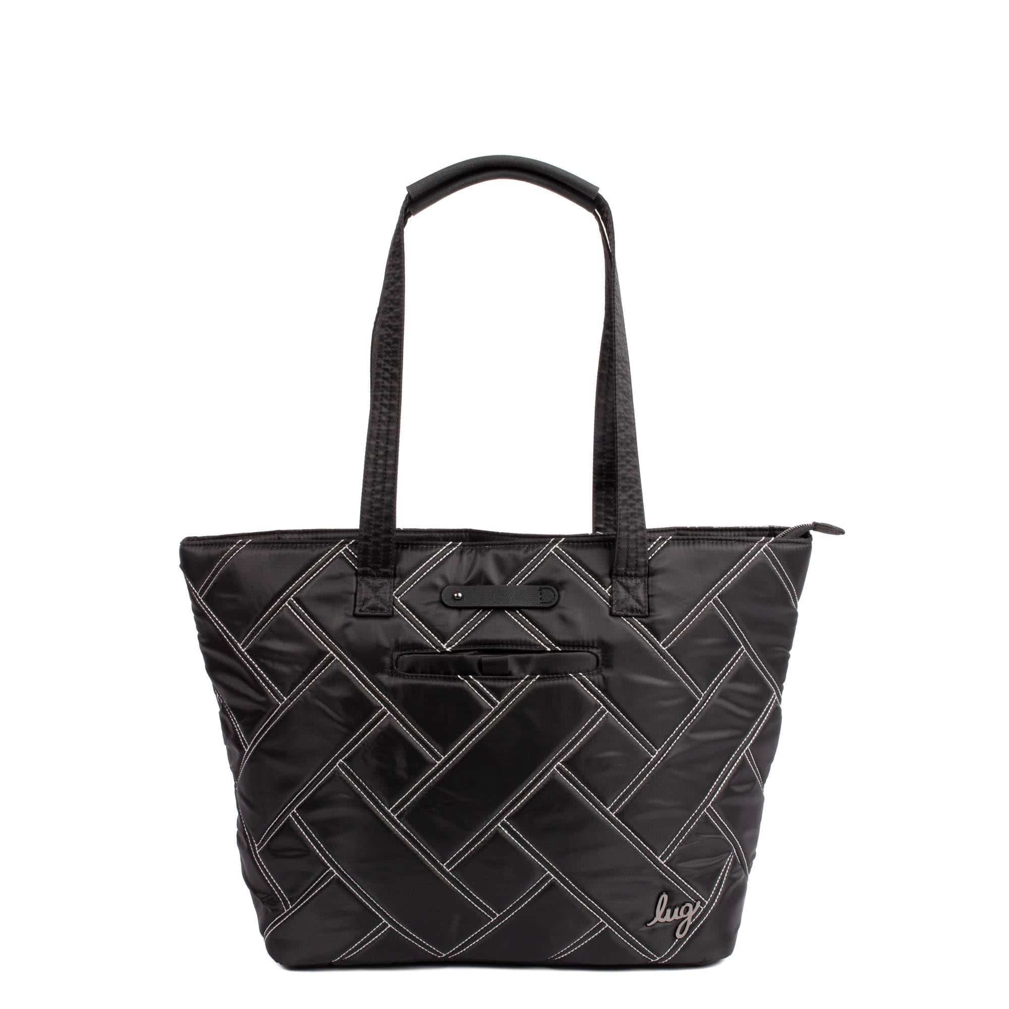 Skyliner Tote Bag - BLACK SILVER STITCH - Skyliner2_BlackwithSilver_01
