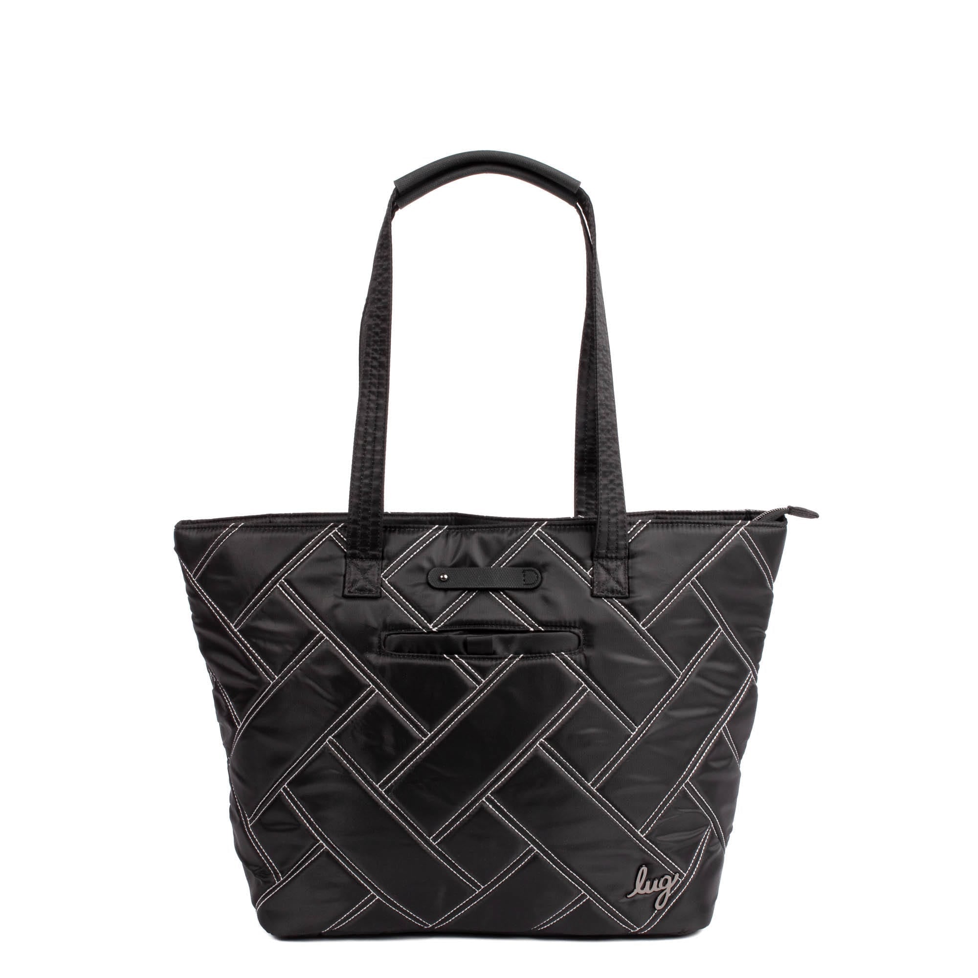 Skyliner Tote Bag - BLACK WITH SILVER STITCH 2 - Skyliner2_BlackwithSilver_01_4096bcb4-193e-4e91-a2ea-d88fc590a4f6
