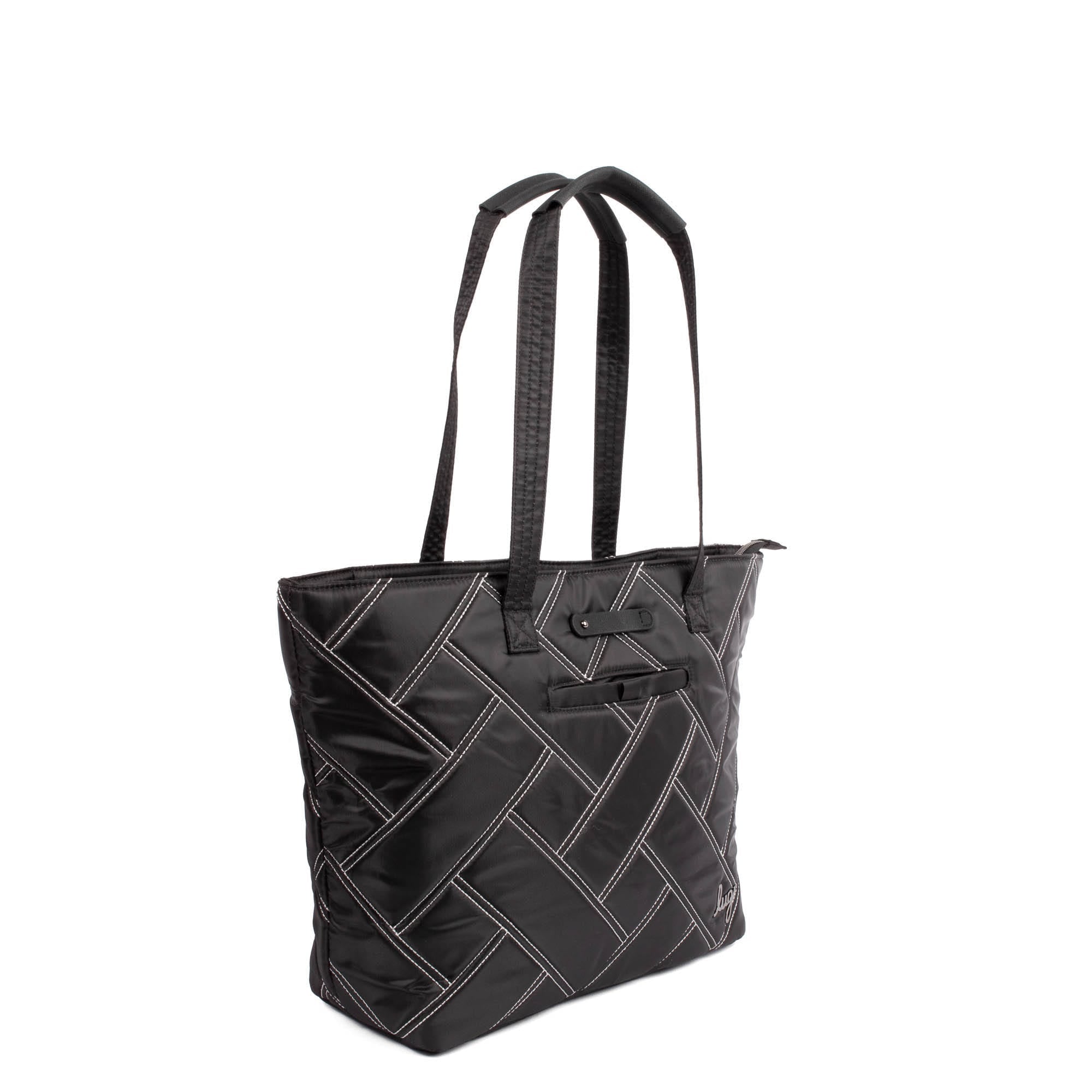 Skyliner Tote Bag - BLACK WITH SILVER STITCH 2 - Skyliner2_BlackwithSilver_02_cf307ae6-abc7-45b1-b27c-f46b84efc2de