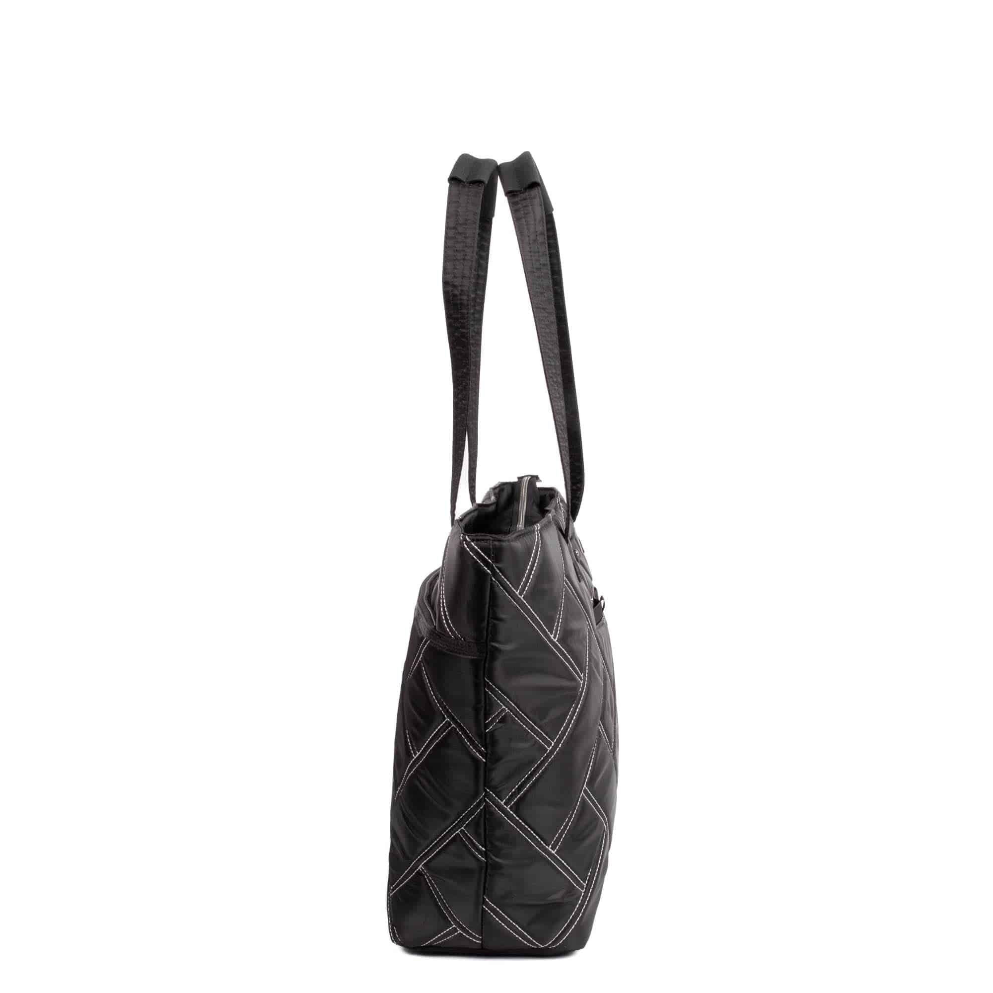 Skyliner Tote Bag - BLACK SILVER STITCH - Skyliner2_BlackwithSilver_03