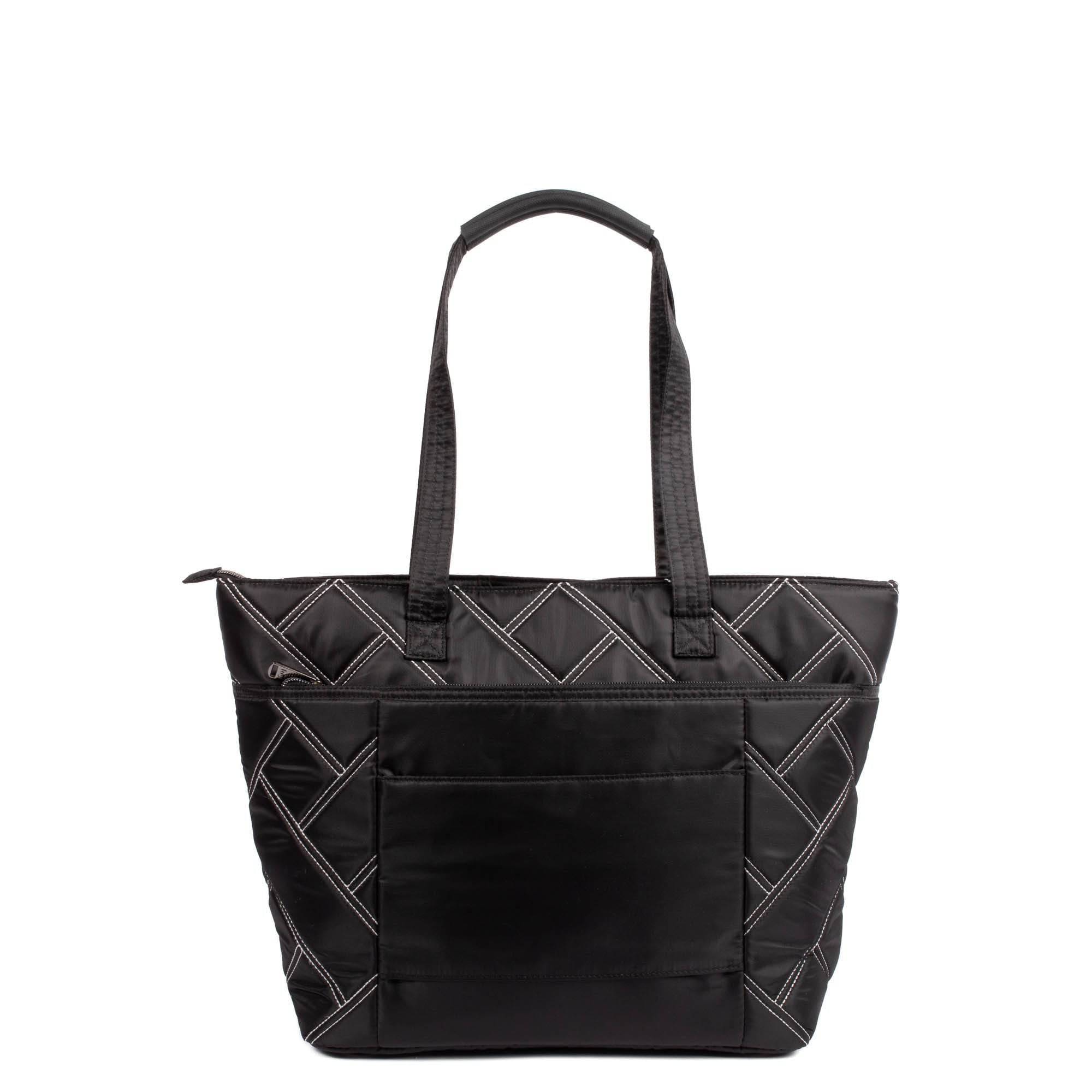 Skyliner Tote Bag - BLACK SILVER STITCH - Skyliner2_BlackwithSilver_04