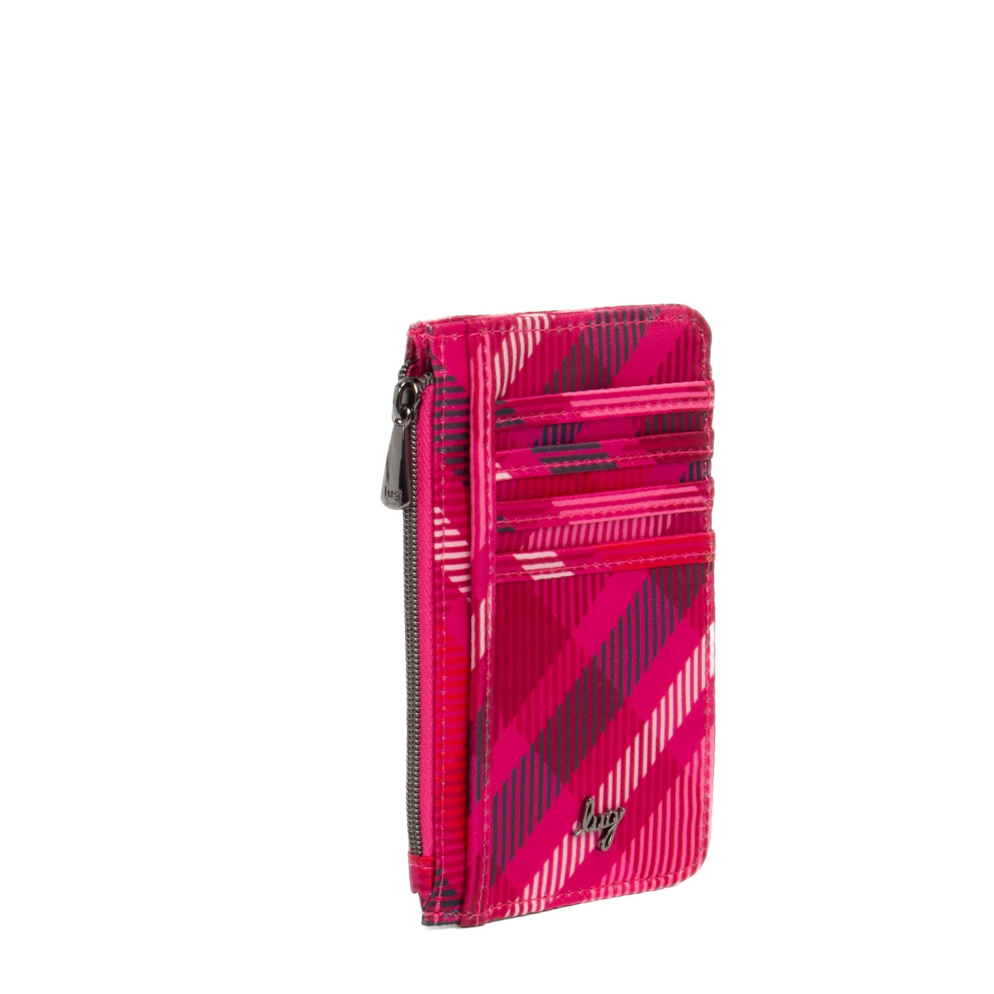 Slide RFID Card Wallet - BERRY PLAID - Slide_BerryPlaid_03