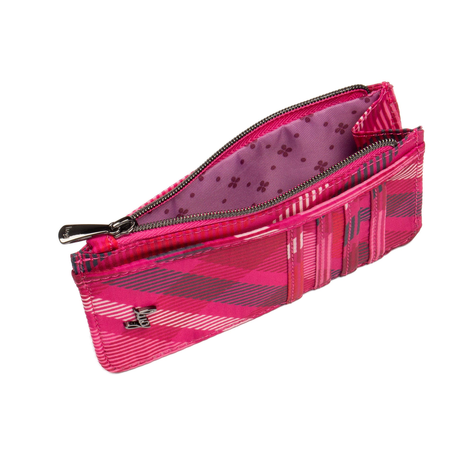 Slide RFID Card Wallet - BERRY PLAID - Slide_BerryPlaid_04