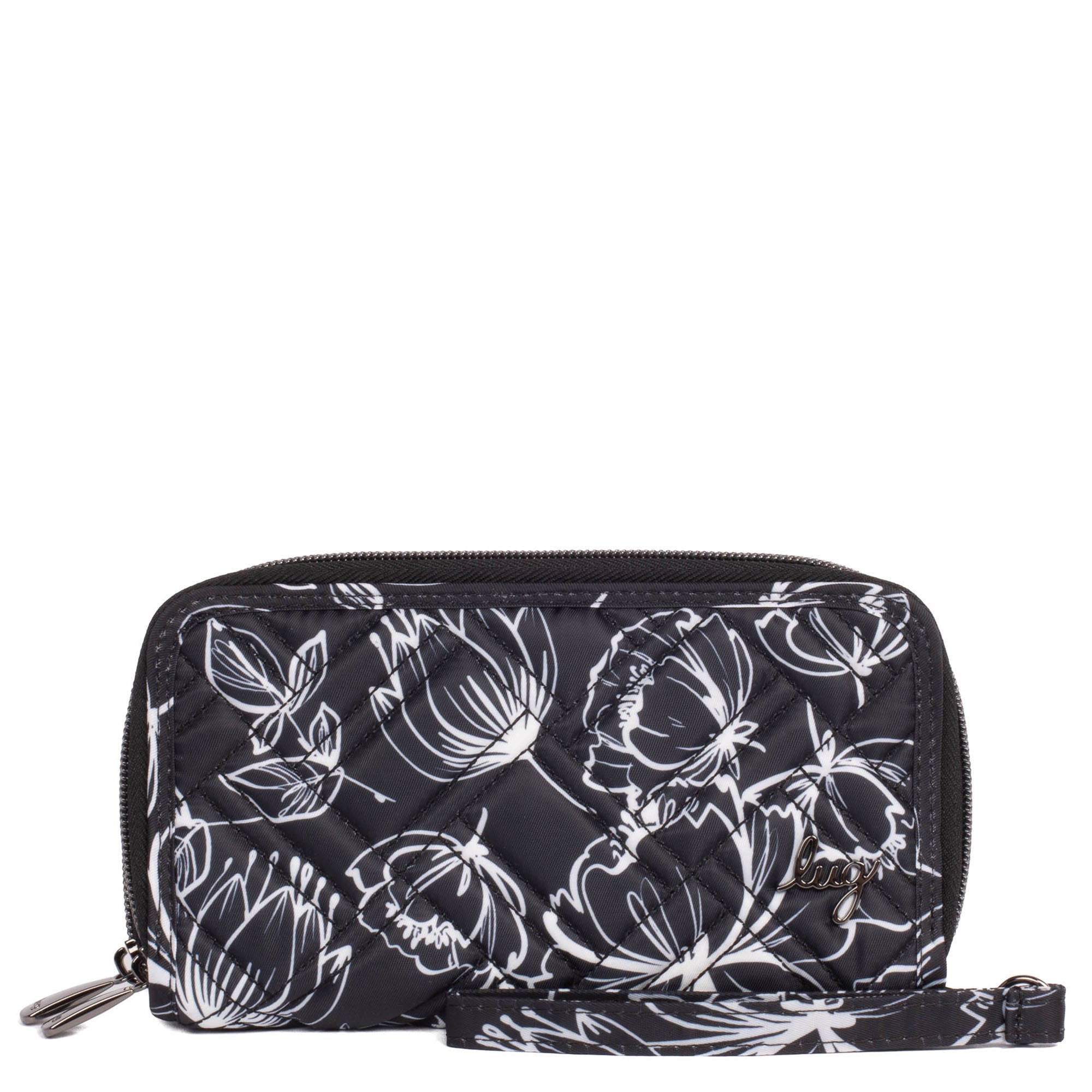 Splits XL Wristlet RFID Wallet - OUTLINE FLORAL BLACK - SplitsXL_OutlineFloralBlack_01