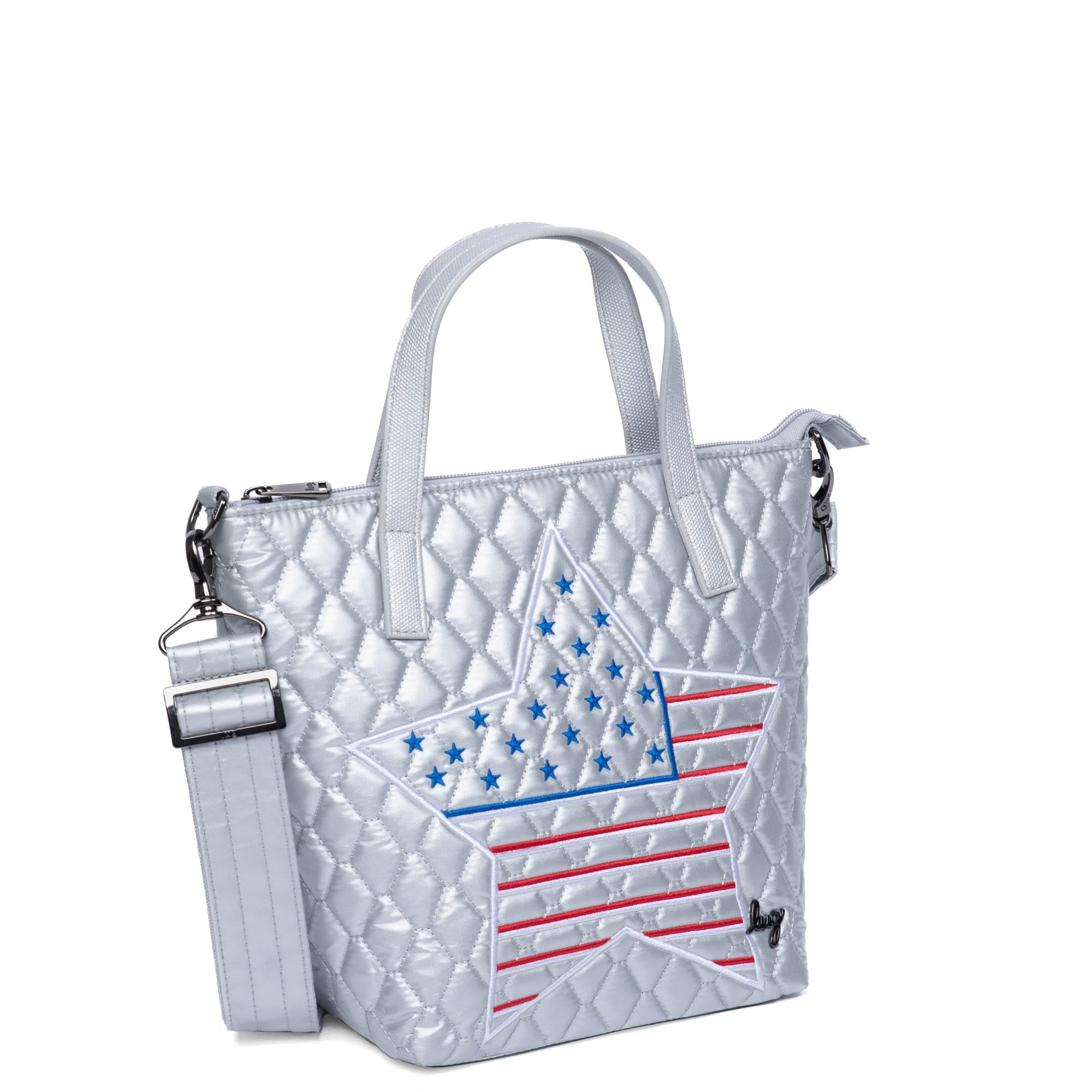 Sprinkler Crossbody Bag - PATRIOTIC METALLIC SILVER EMBROIDERY - Sprinkler_PatrioticMetSilver_02