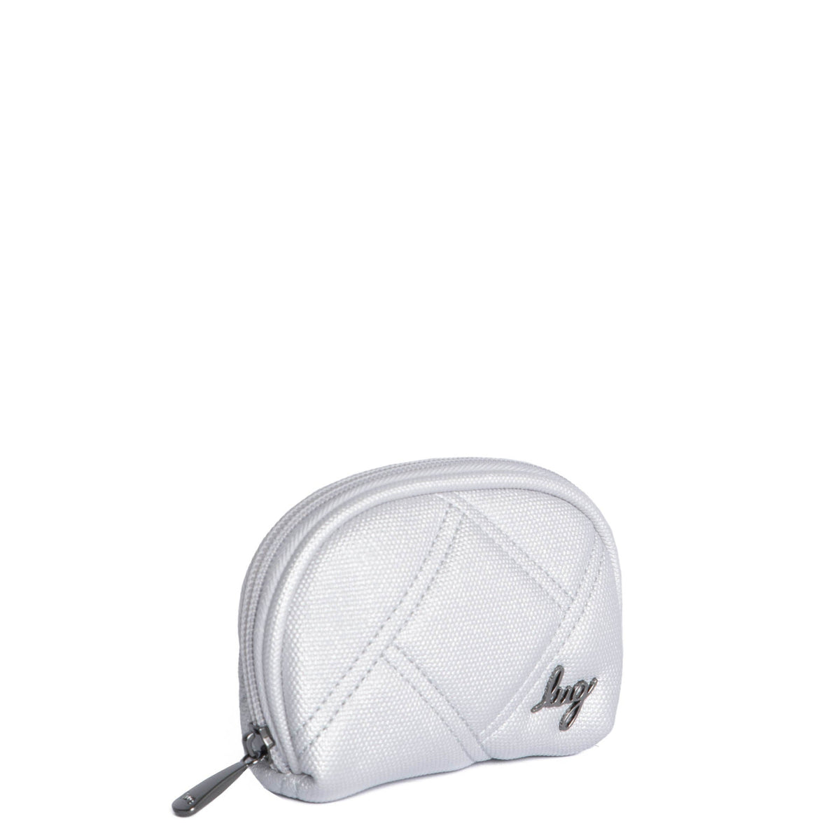 Stash Zip Matte Luxe VL RFID Pouch - METALLIC SILVER - StashML_MetallicSilver_02