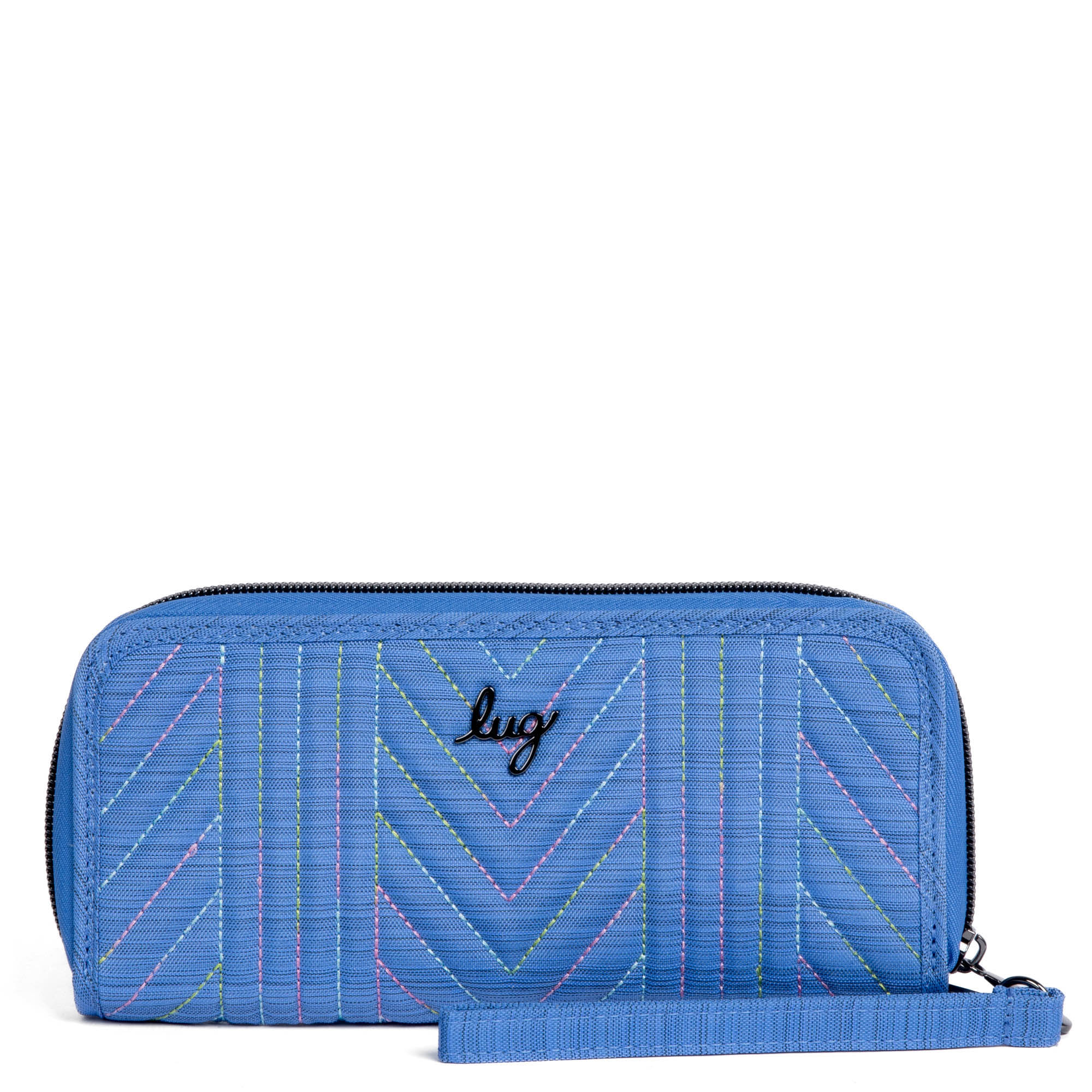 Straddle Wristlet RFID Wallet - BRUSHED MARINA ICEPOP STITCH - Straddle_BrushedMarinaWithIcepop_01