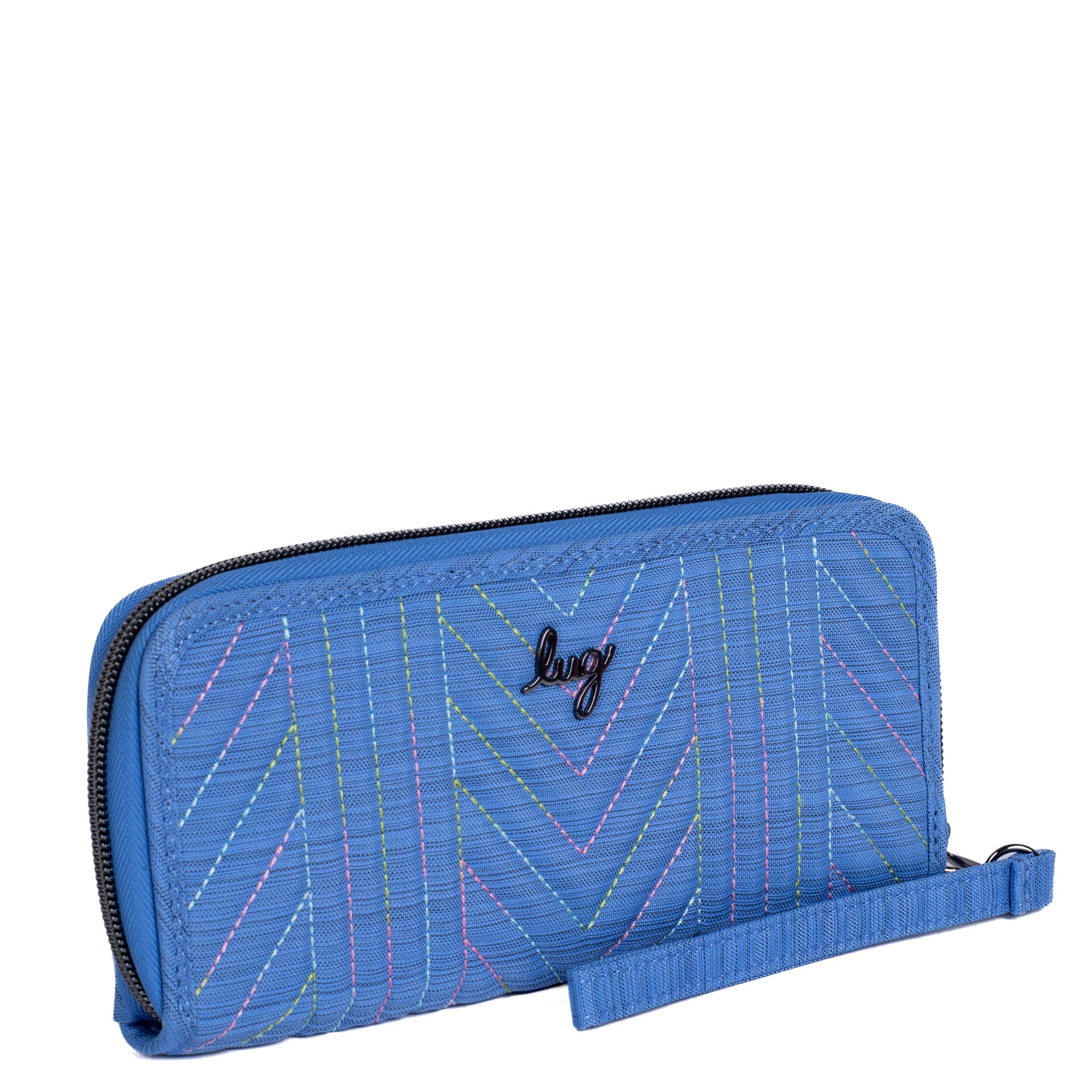 Straddle Wristlet RFID Wallet - BRUSHED MARINA ICEPOP STITCH - Straddle_BrushedMarinaWithIcepop_02