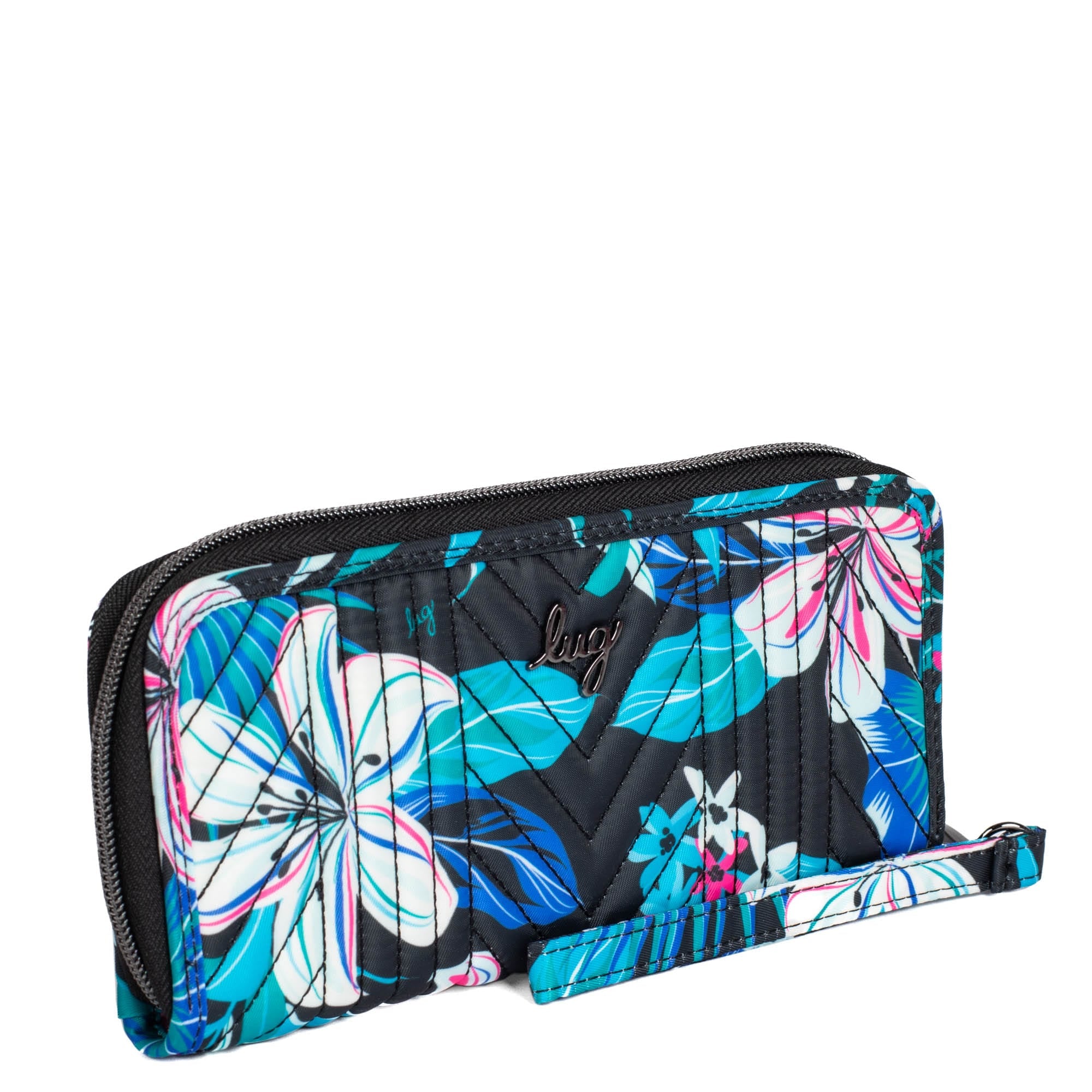 Straddle Wristlet RFID Wallet - HIBISCUS MULTI - Straddle_HibiscusMulti_02