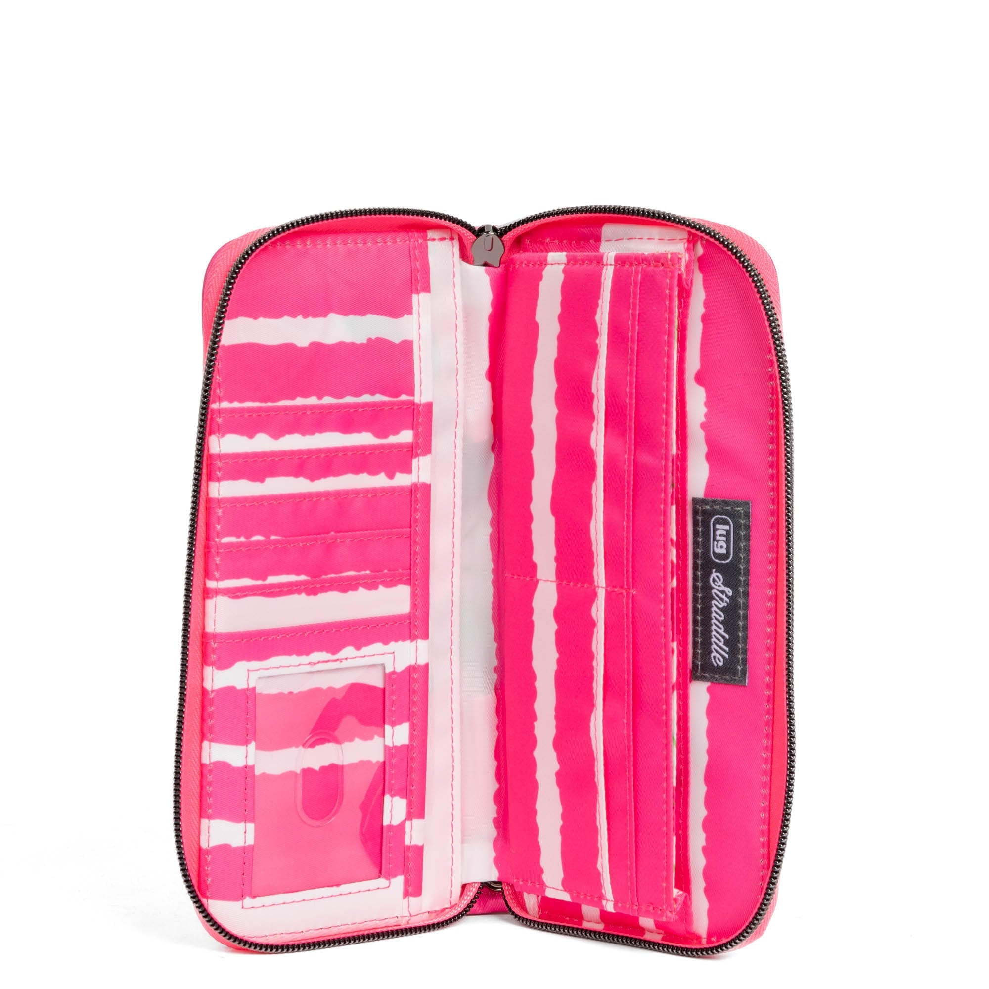Straddle Wristlet RFID Wallet - MAGENTA STRIPE - Straddle_MagentaStripe_05