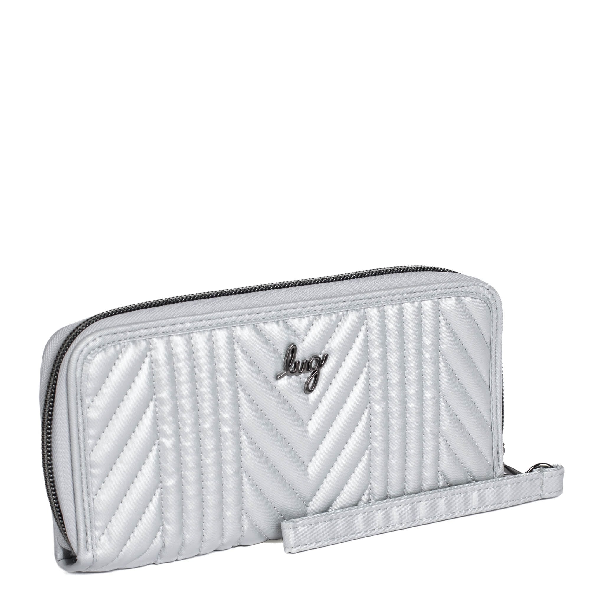 Straddle Wristlet RFID Wallet - METALLIC SILVER - Straddle_MetallicSilver_02