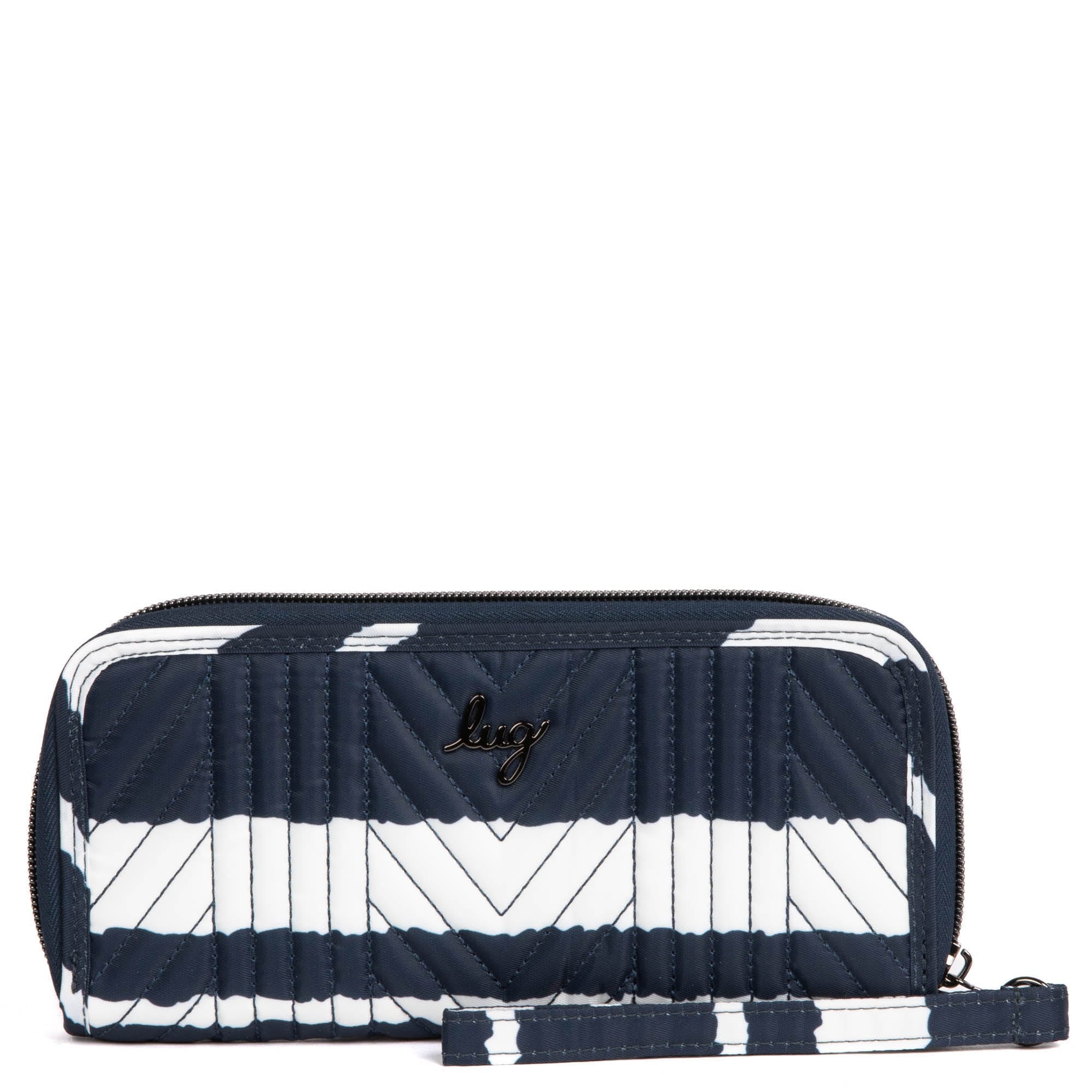 Straddle Wristlet RFID Wallet - NAVY STRIPE - Straddle_NavyStripe_01