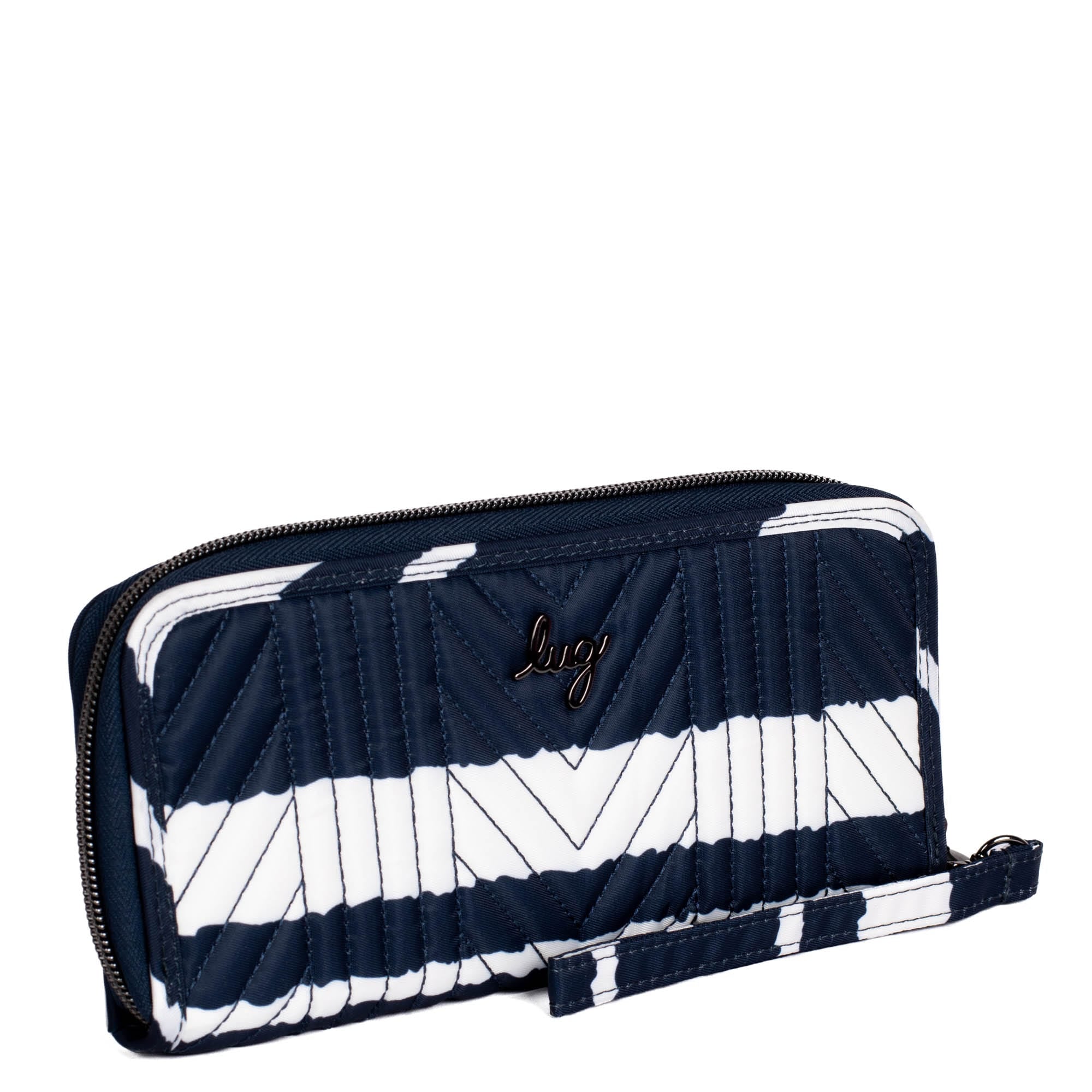 Straddle Wristlet RFID Wallet - NAVY STRIPE - Straddle_NavyStripe_02