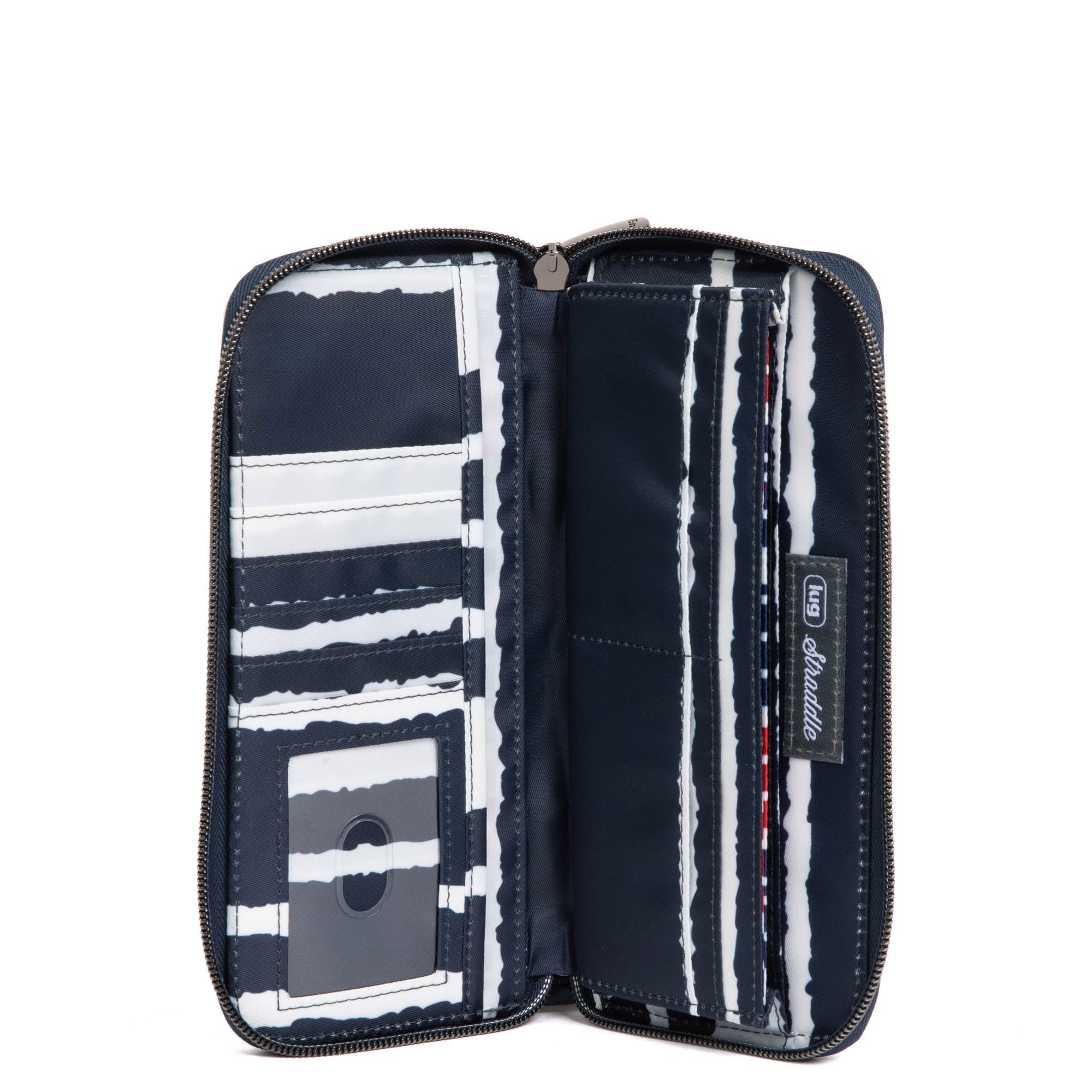 Straddle Wristlet RFID Wallet - NAVY STRIPE - Straddle_NavyStripe_05