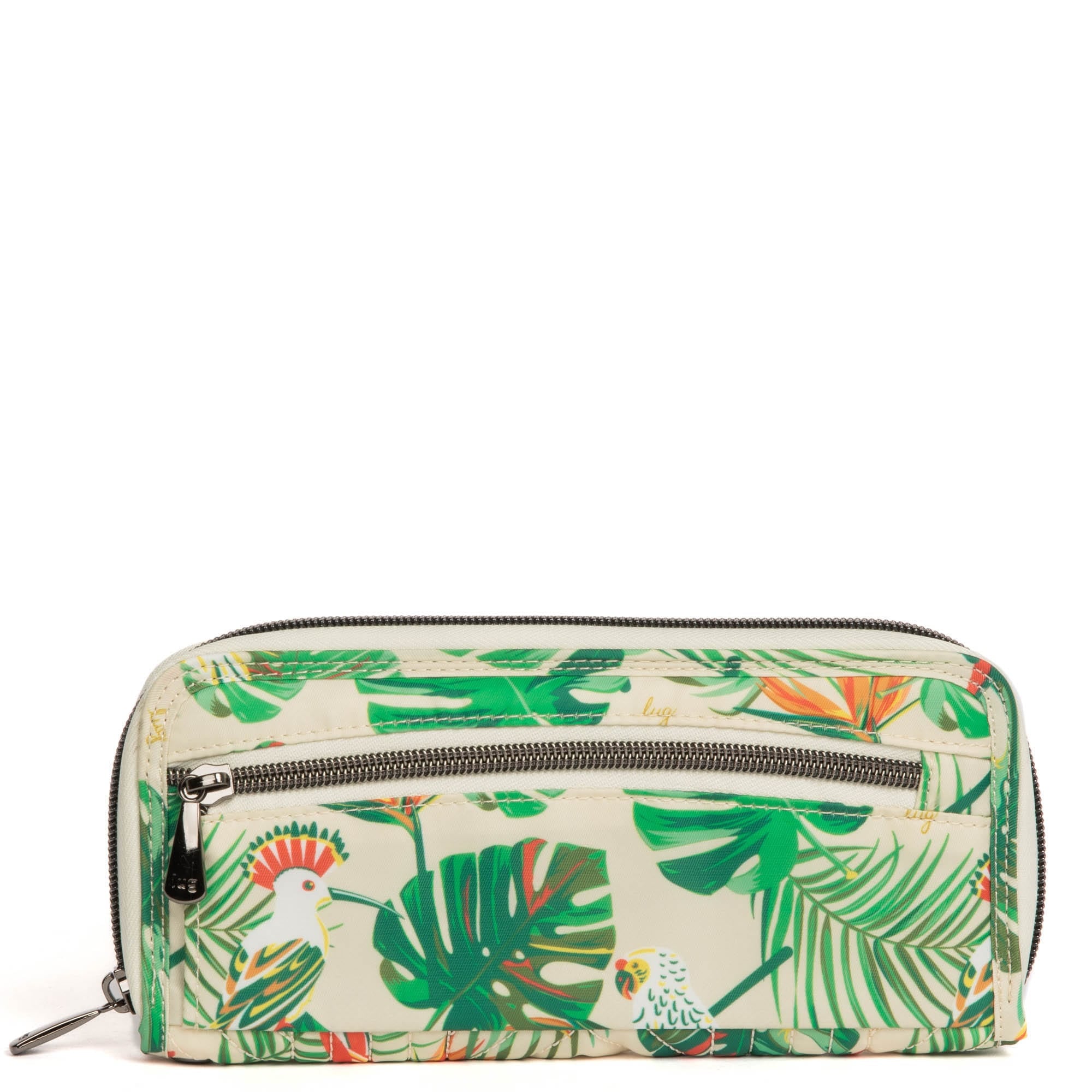 Straddle Wristlet RFID Wallet - TROPICAL BIRDS CREAM - Straddle_TropicalBirdsCream_04