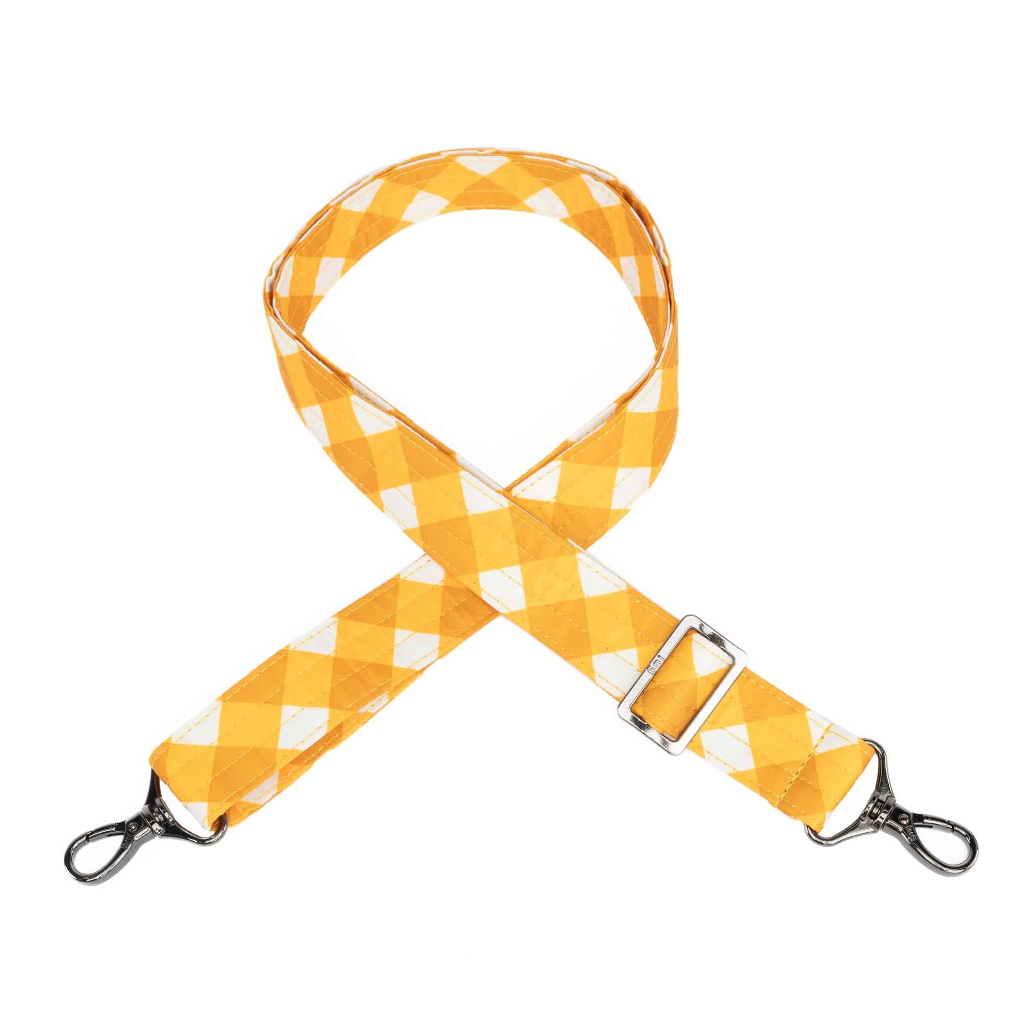 Adjustable Classic Bag Strap - 1.25" - GINGHAM MUSTARD - Strap_1.25_Classic_GinghamMustard_01