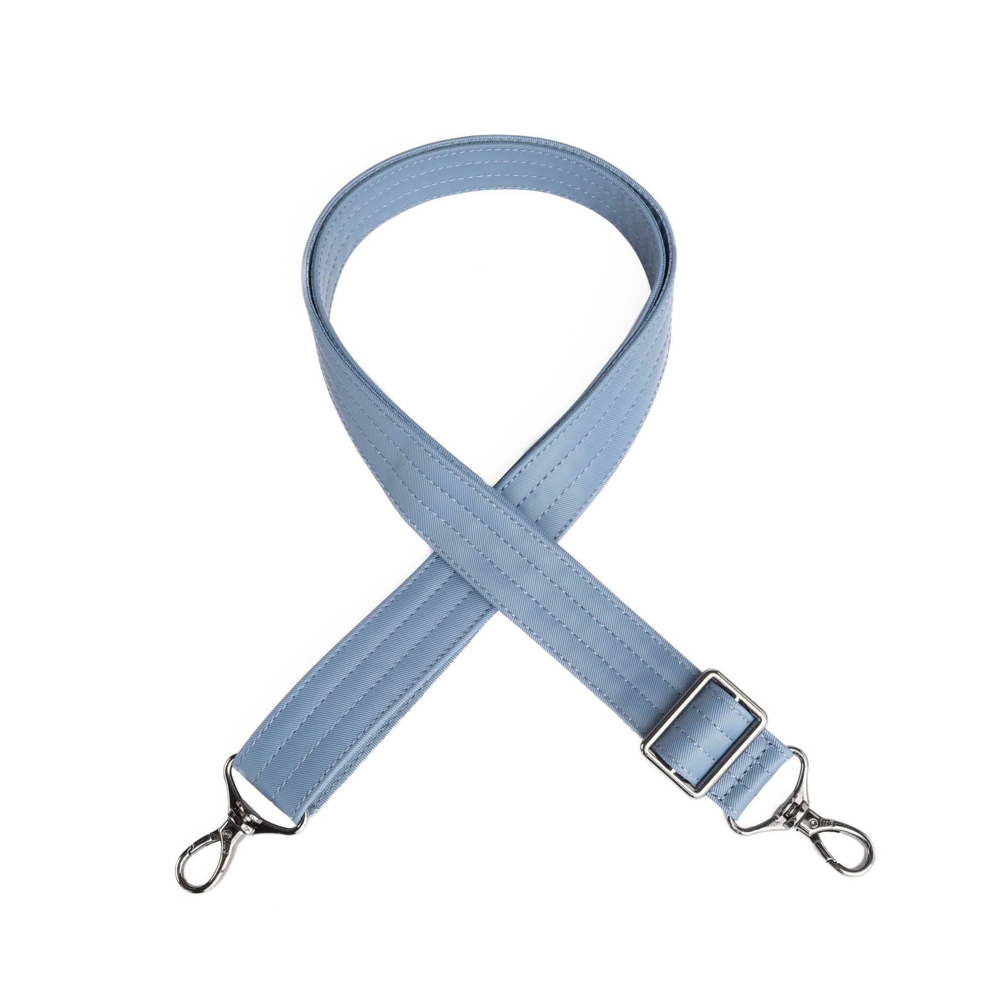 Adjustable Webbed Satin Luxe VL Bag Strap - 1.25" - BLUE MOON - Strap_1.25_SatinLuxe_BlueMoon_01_webbed