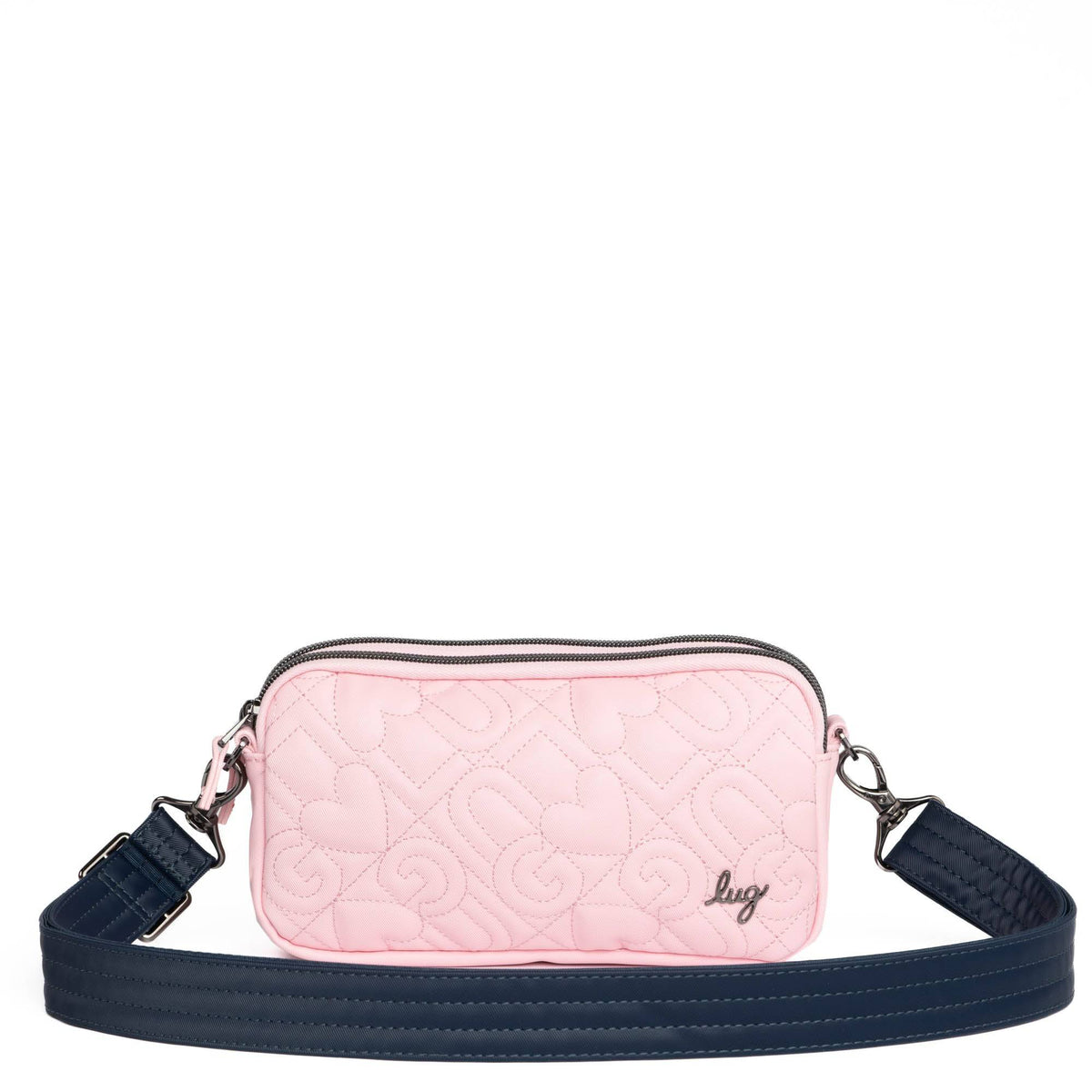 Adjustable Webbed Satin Luxe VL Bag Strap - 1.25&quot; - INDIGO - Strap_1.25_SatinLuxe_Indigo_03_webbed
