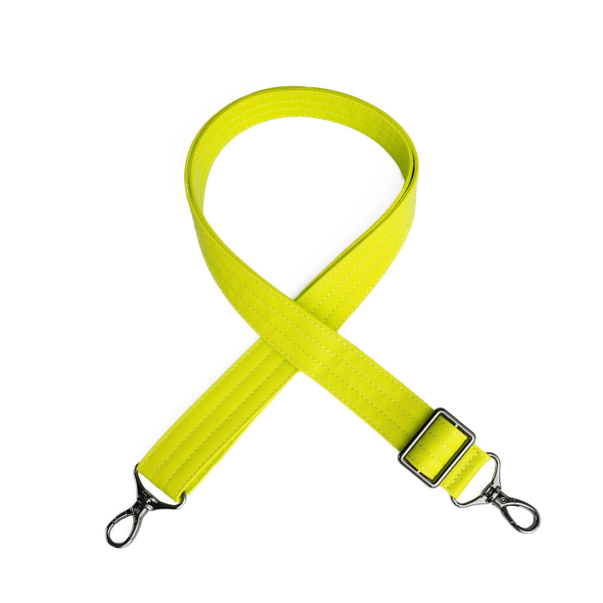 Adjustable Webbed Satin Luxe VL Bag Strap - 1.25" - LEMON LIME - Strap_1.25_SatinLuxe_LemonLime_01_webbed