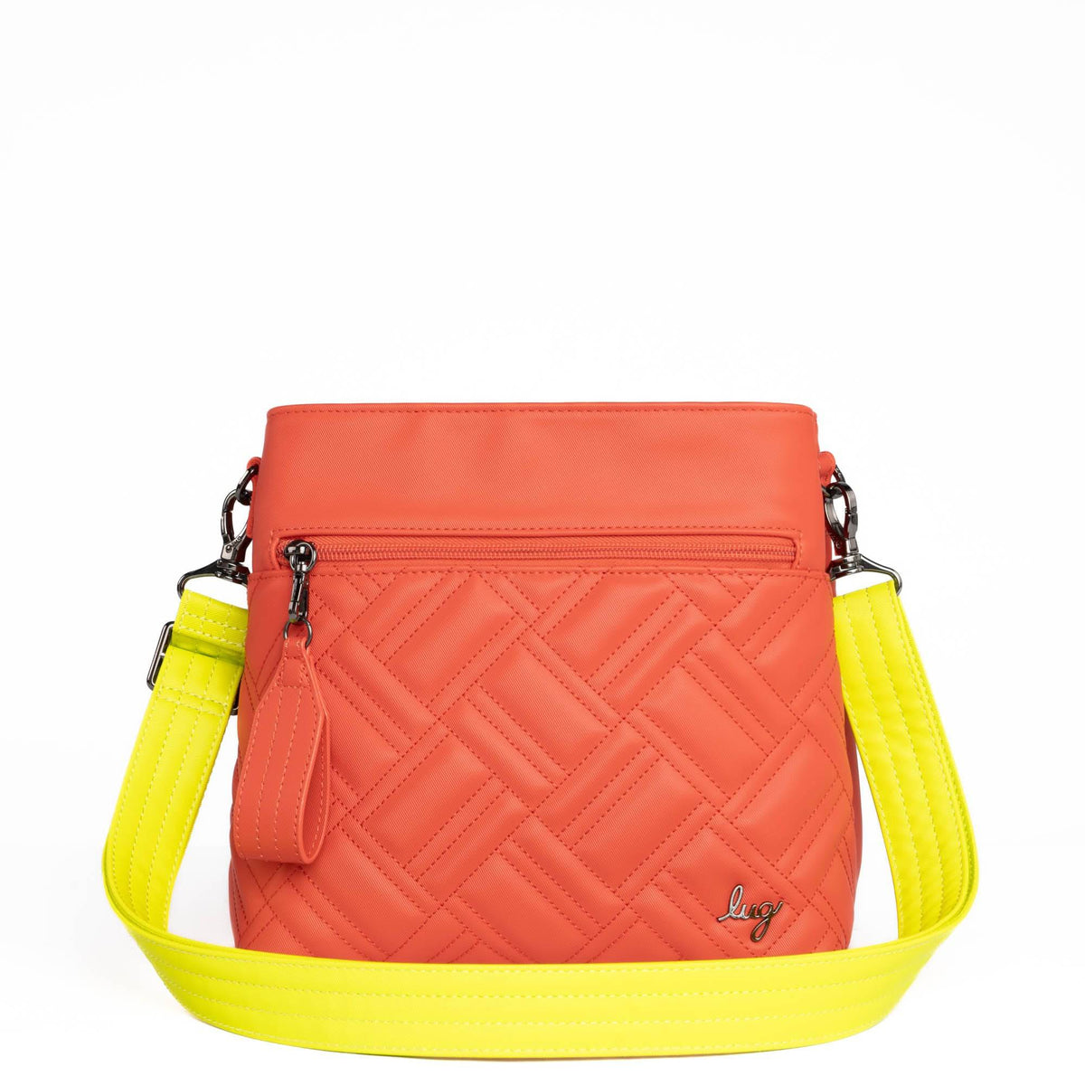 Adjustable Webbed Satin Luxe VL Bag Strap - 1.25&quot; - LEMON LIME - Strap_1.25_SatinLuxe_LemonLime_03_webbed