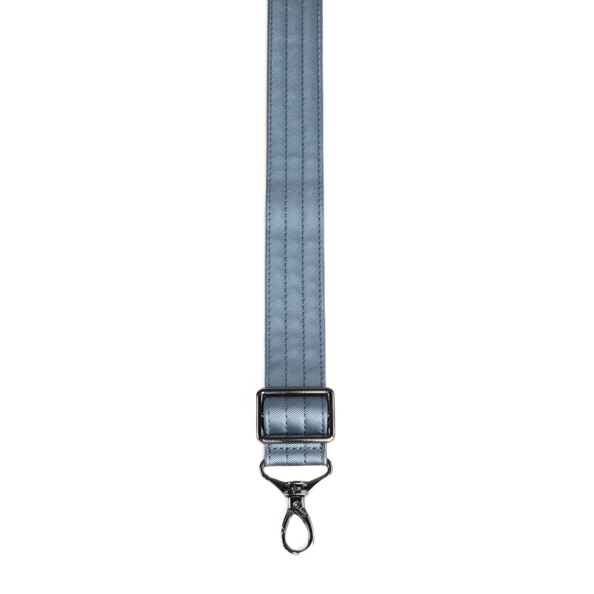 Adjustable Webbed Satin Luxe VL Bag Strap - 1.25" - METALLIC BLUE MOON - Strap_1.25_SatinLuxe_MetallicBlueMoon_02_webbed