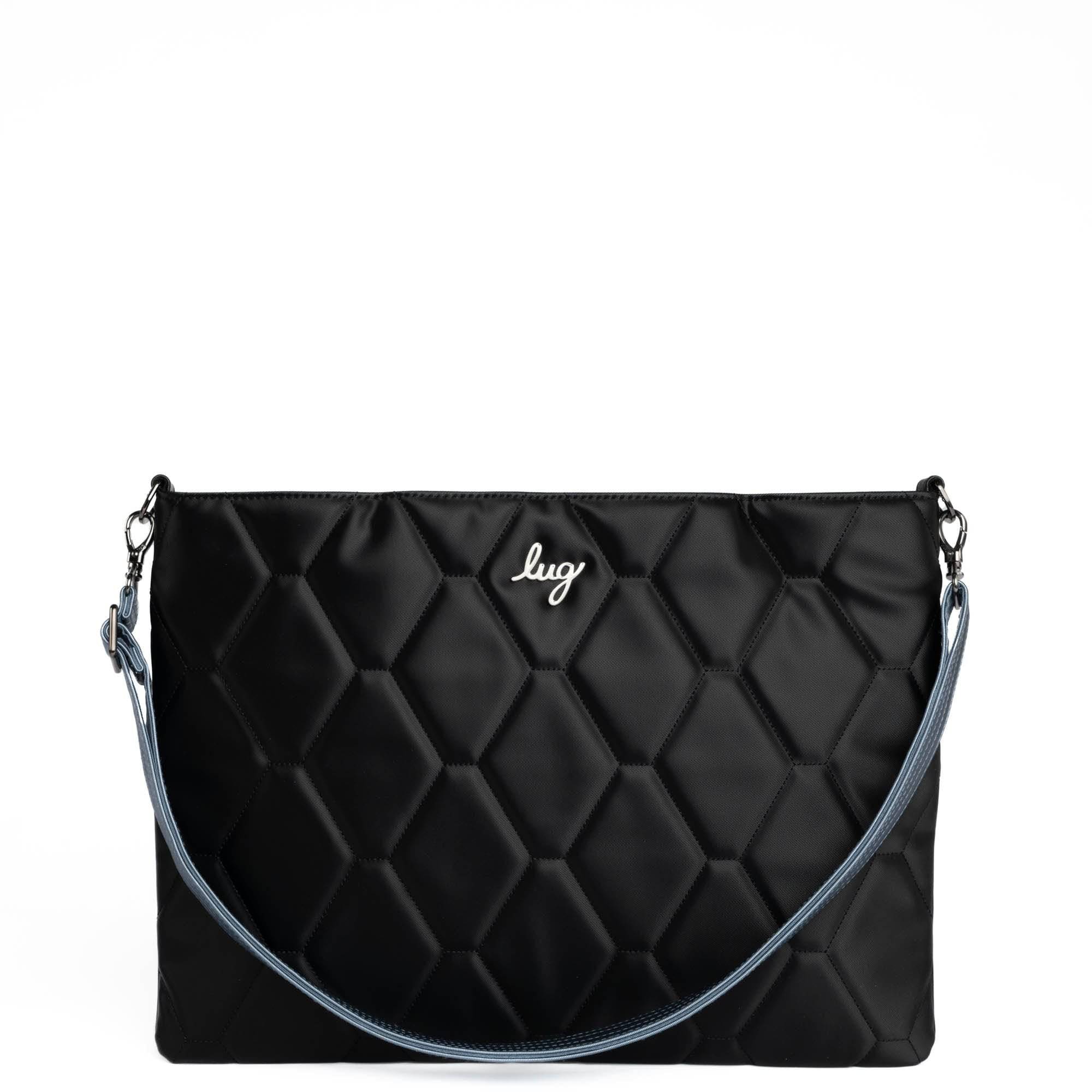 Adjustable Webbed Satin Luxe VL Bag Strap - 1.25" - METALLIC BLUE MOON - Strap_1.25_SatinLuxe_MetallicBlueMoon_03_webbed