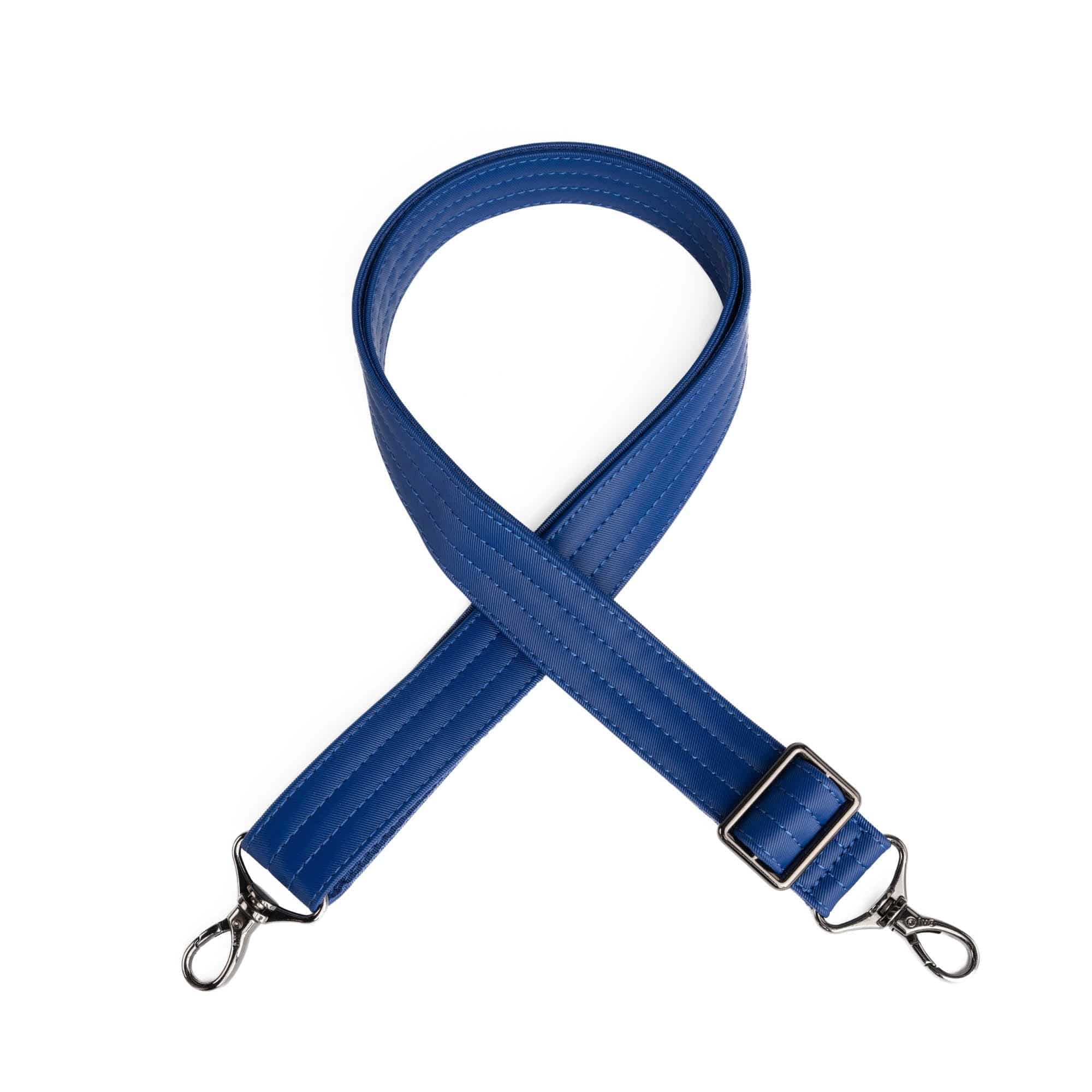 Adjustable Webbed Satin Luxe VL Bag Strap - 1.25" - SAPPHIRE - Strap_1.25_SatinLuxe_Sapphire_01_webbed