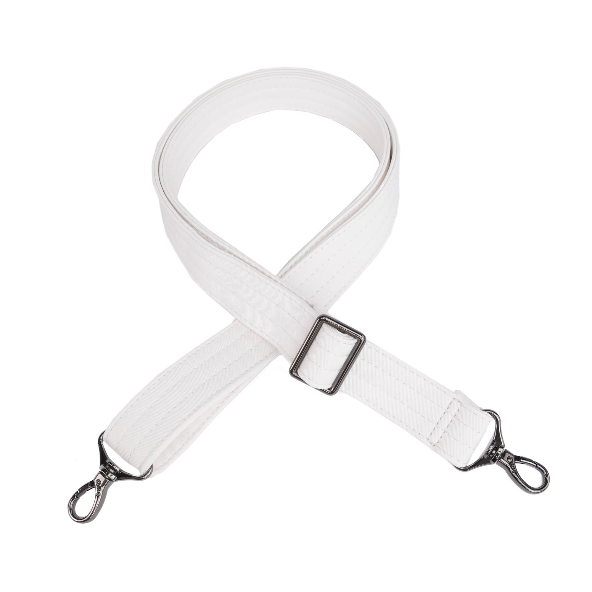 Adjustable Satin Luxe VL Bag Strap - 1.25" - WHITE - Strap_1.25_SatinLuxe_White_01_51e815ed-3199-4411-bada-a8c7e3342db1