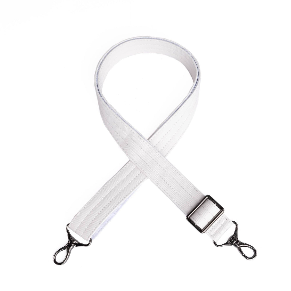 Adjustable Webbed Satin Luxe VL Bag Strap - 1.25&quot; - WHITE - Strap_1.25_SatinLuxe_White_01_webbed