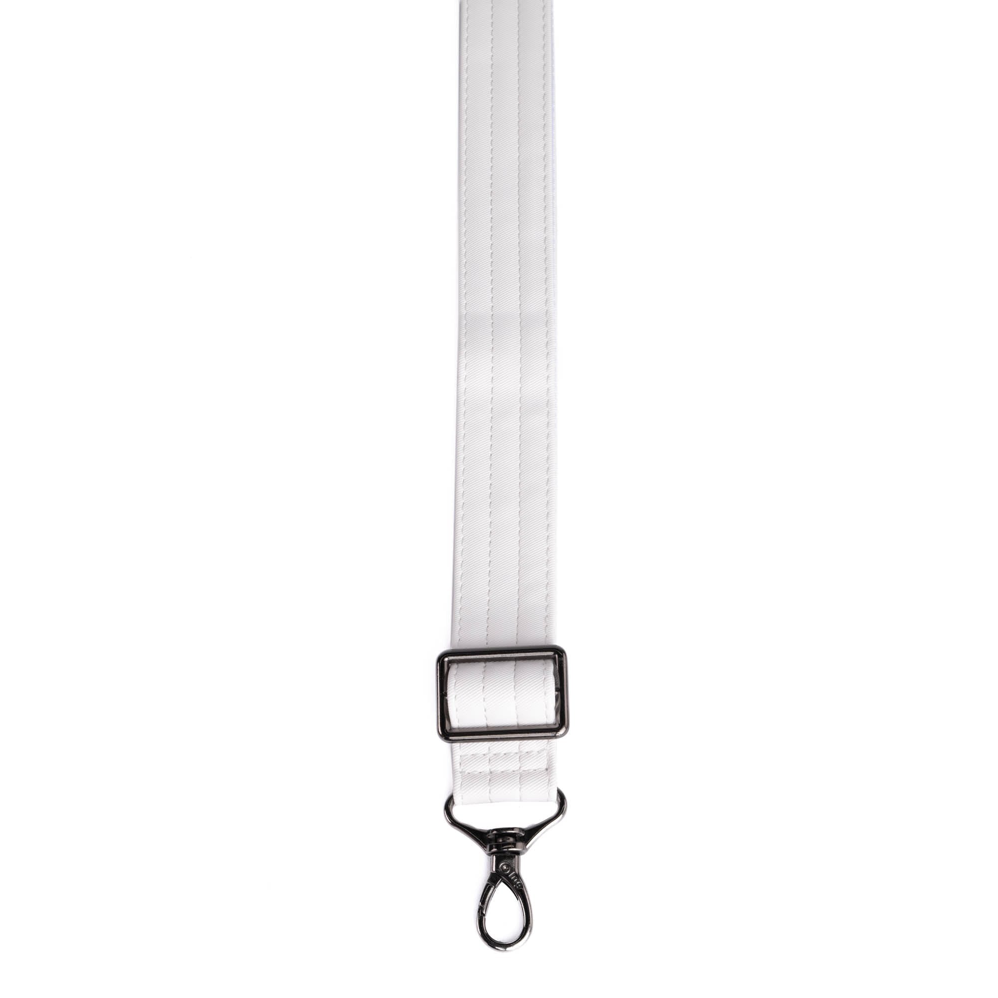 Adjustable Webbed Satin Luxe VL Bag Strap - 1.25" - WHITE - Strap_1.25_SatinLuxe_White_02_webbed