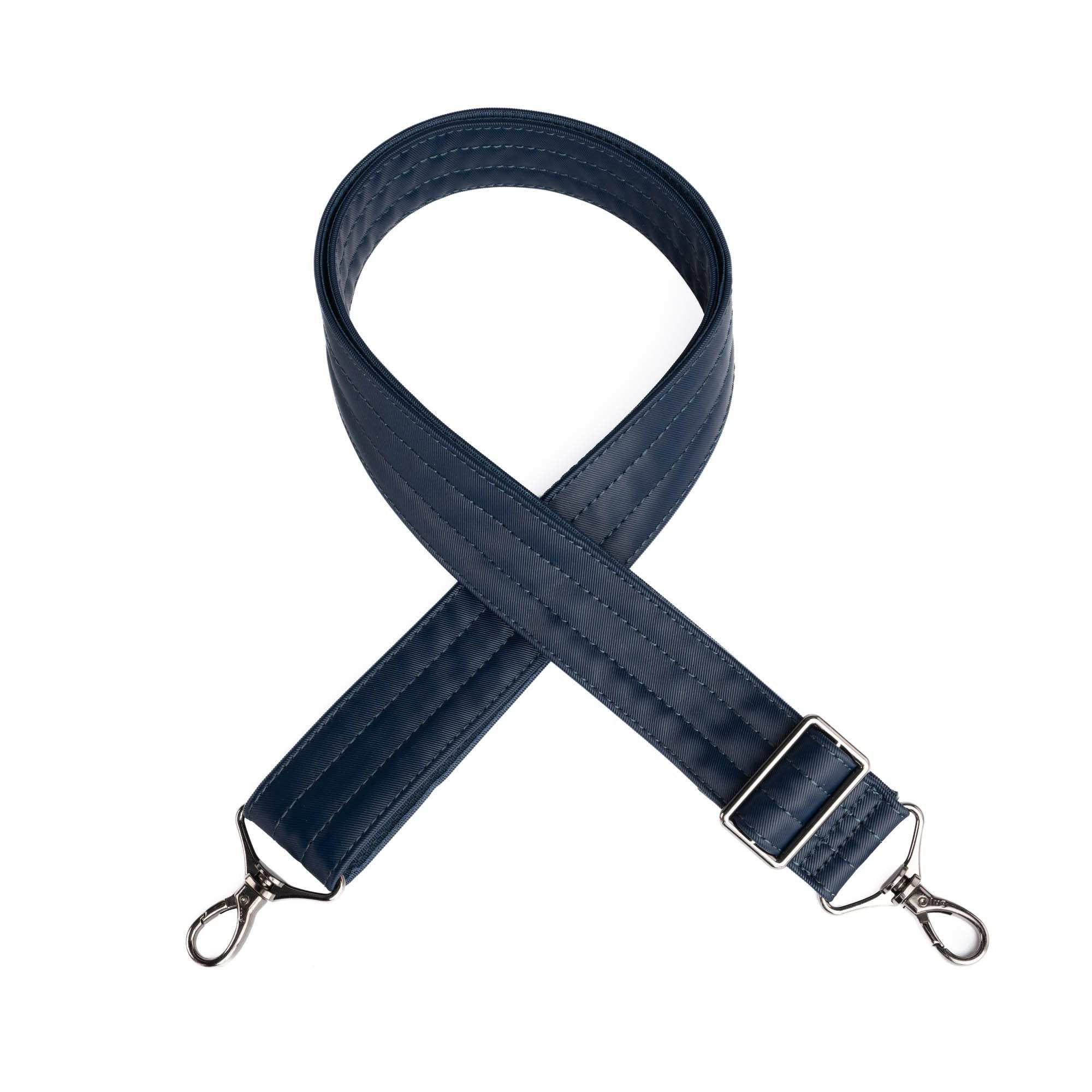 Adjustable Webbed Satin Luxe VL Bag Strap - 1.5" - INDIGO - Strap_1.5_SatinLuxe_Indigo_01_webbed
