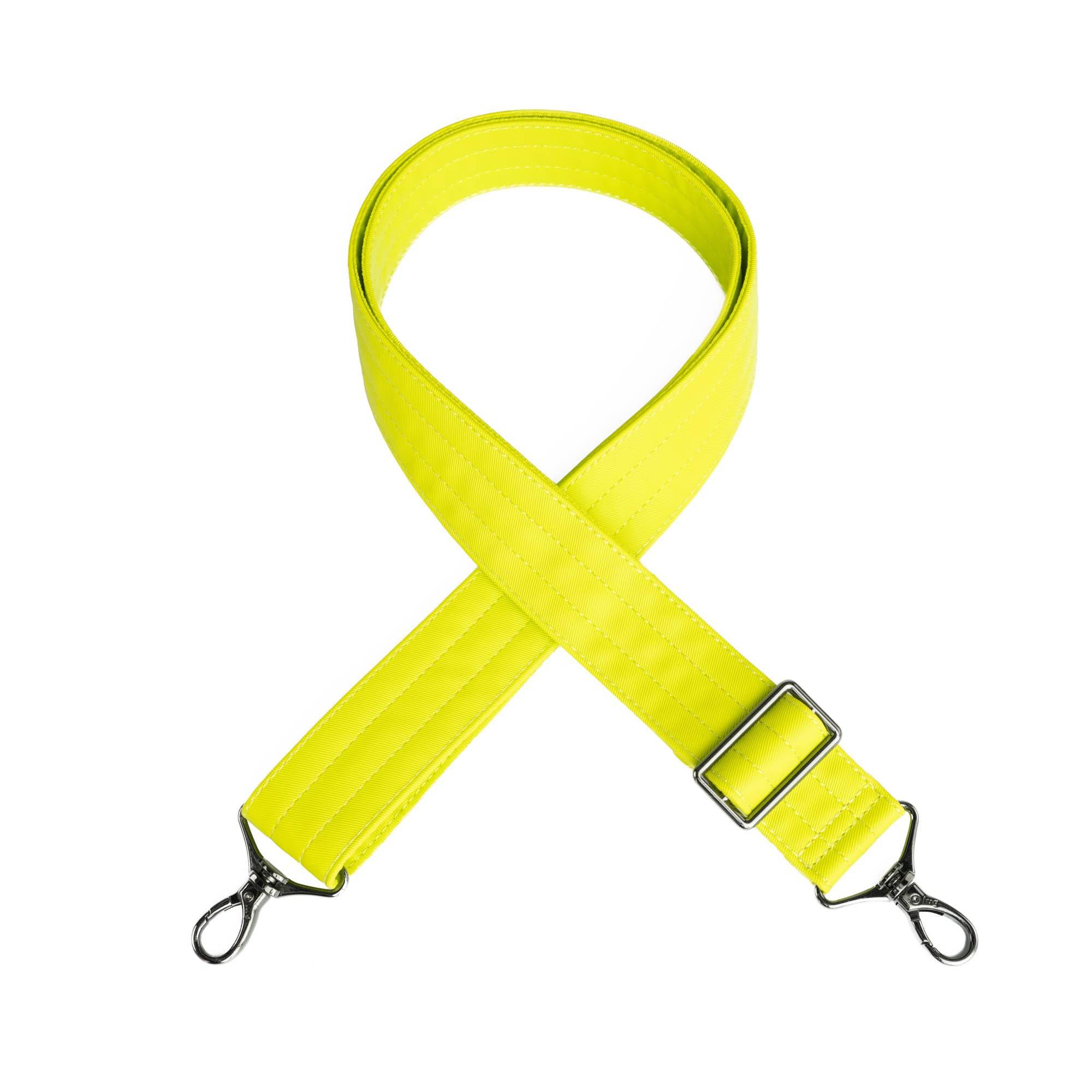 Adjustable Webbed Satin Luxe VL Bag Strap - 1.5" - LEMON LIME - Strap_1.5_SatinLuxe_LemonLime_01_webbed
