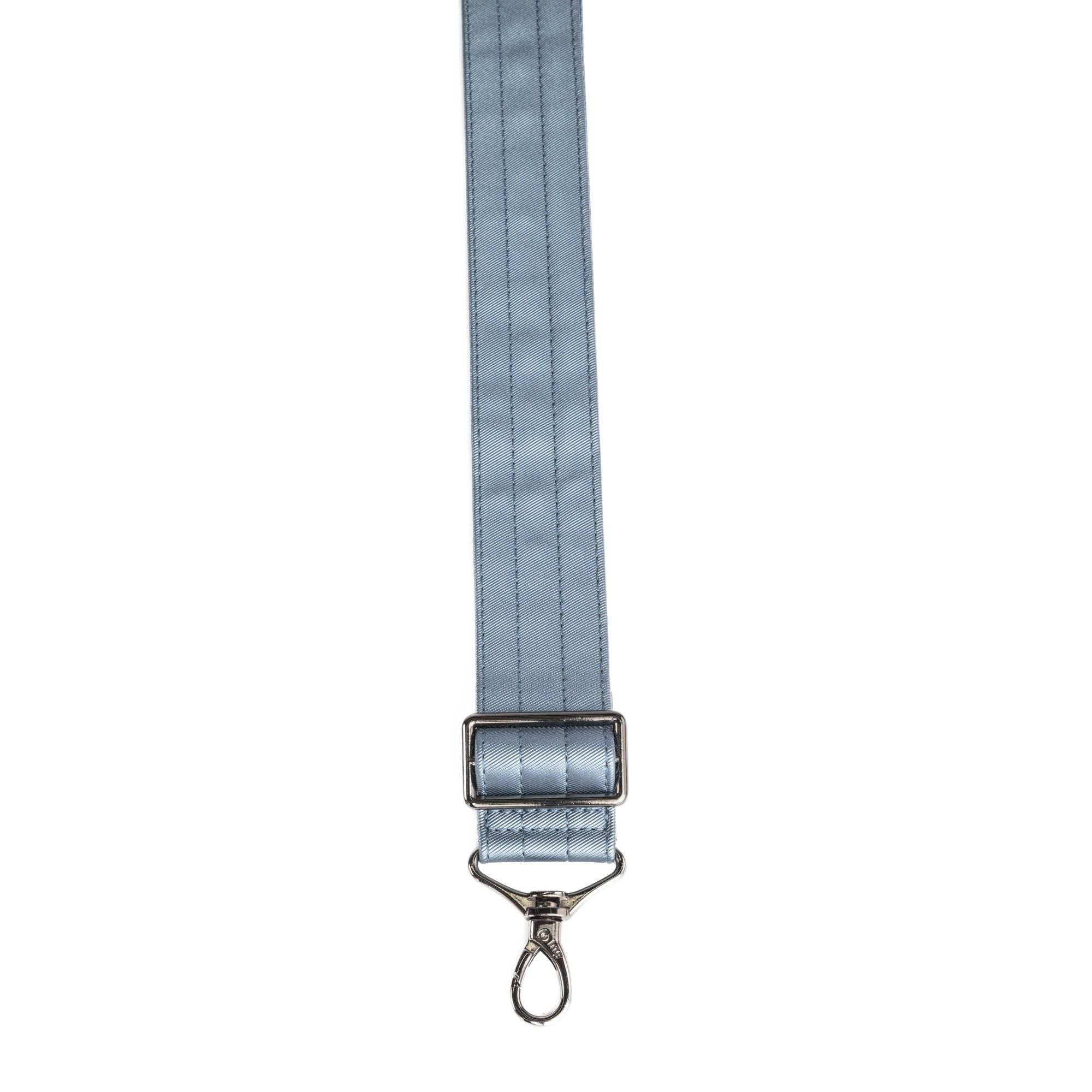 Adjustable Webbed Satin Luxe VL Bag Strap - 1.5" - METALLIC BLUE MOON - Strap_1.5_SatinLuxe_MetallicBlueMoon_02_webbed