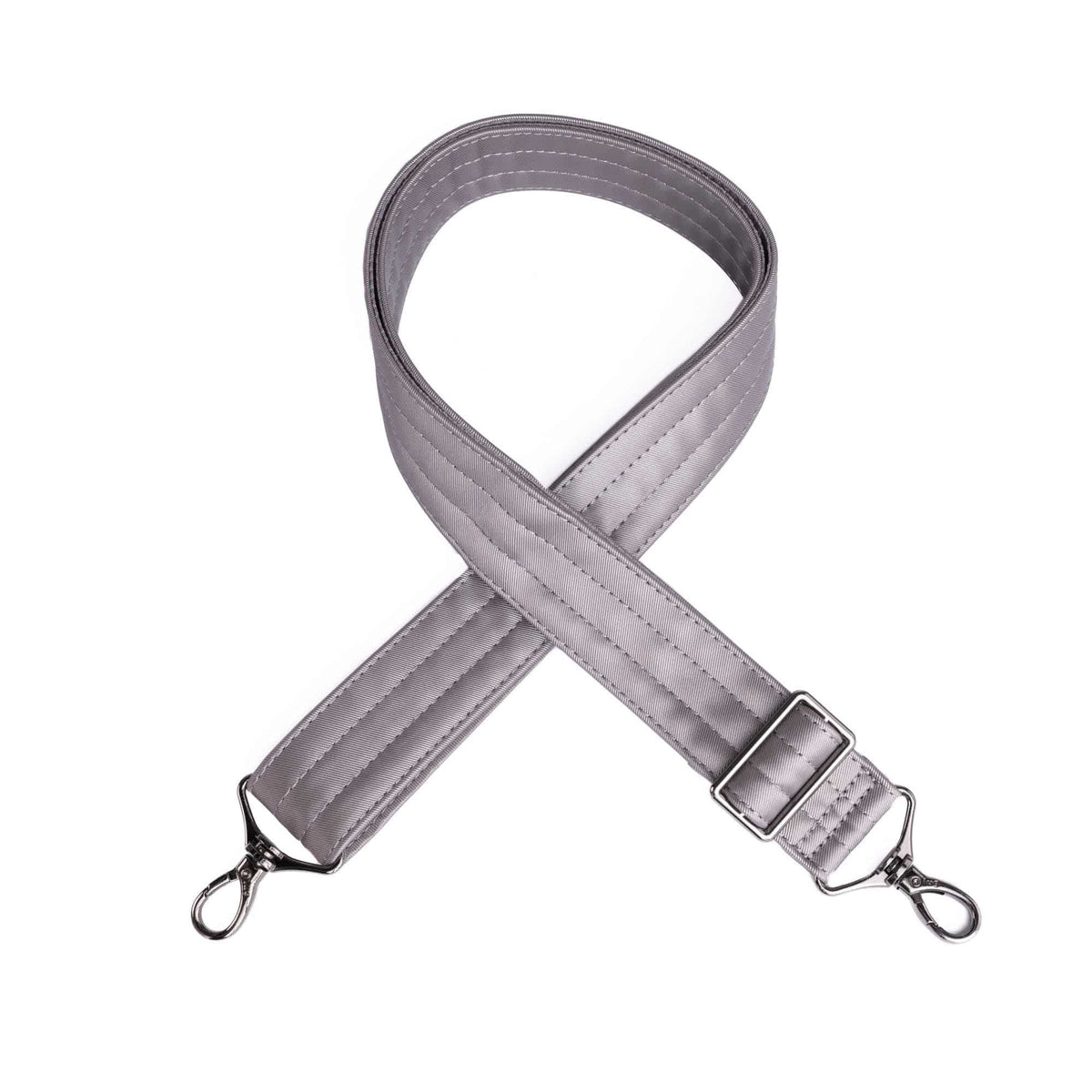 Adjustable Webbed Satin Luxe VL Bag Strap - 1.5&quot; - METALLIC PEARL - Strap_1.5_SatinLuxe_MetallicPearl_01_webbed