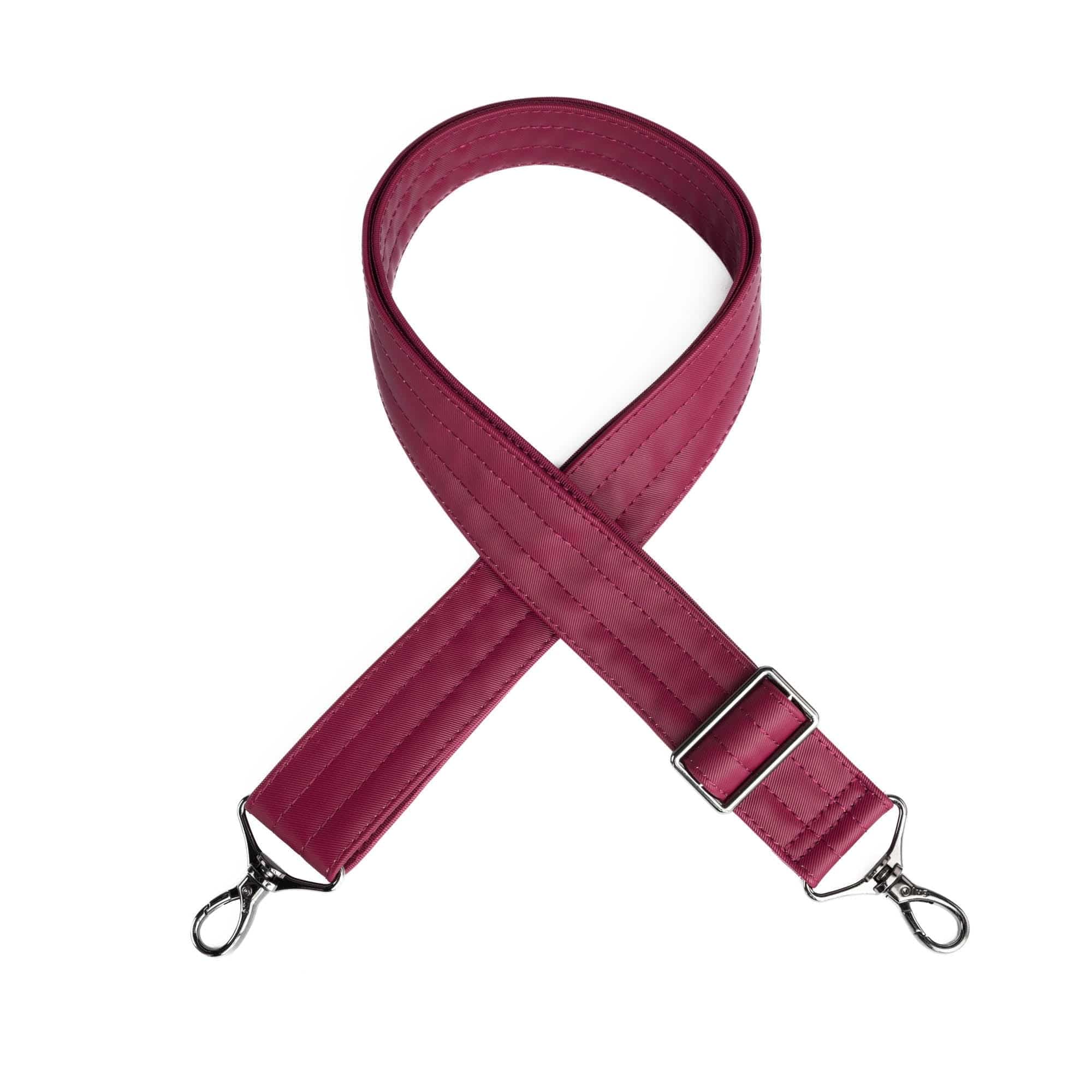 Adjustable Webbed Satin Luxe VL Bag Strap - 1.5" - RASPBERRY - Strap_1.5_SatinLuxe_Raspberry_01_webbed