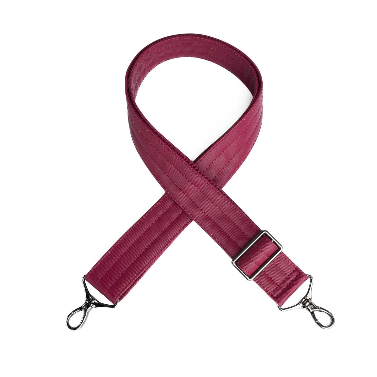 Adjustable Webbed Satin Luxe VL Bag Strap - 1.5&quot; - RASPBERRY - Strap_1.5_SatinLuxe_Raspberry_01_webbed