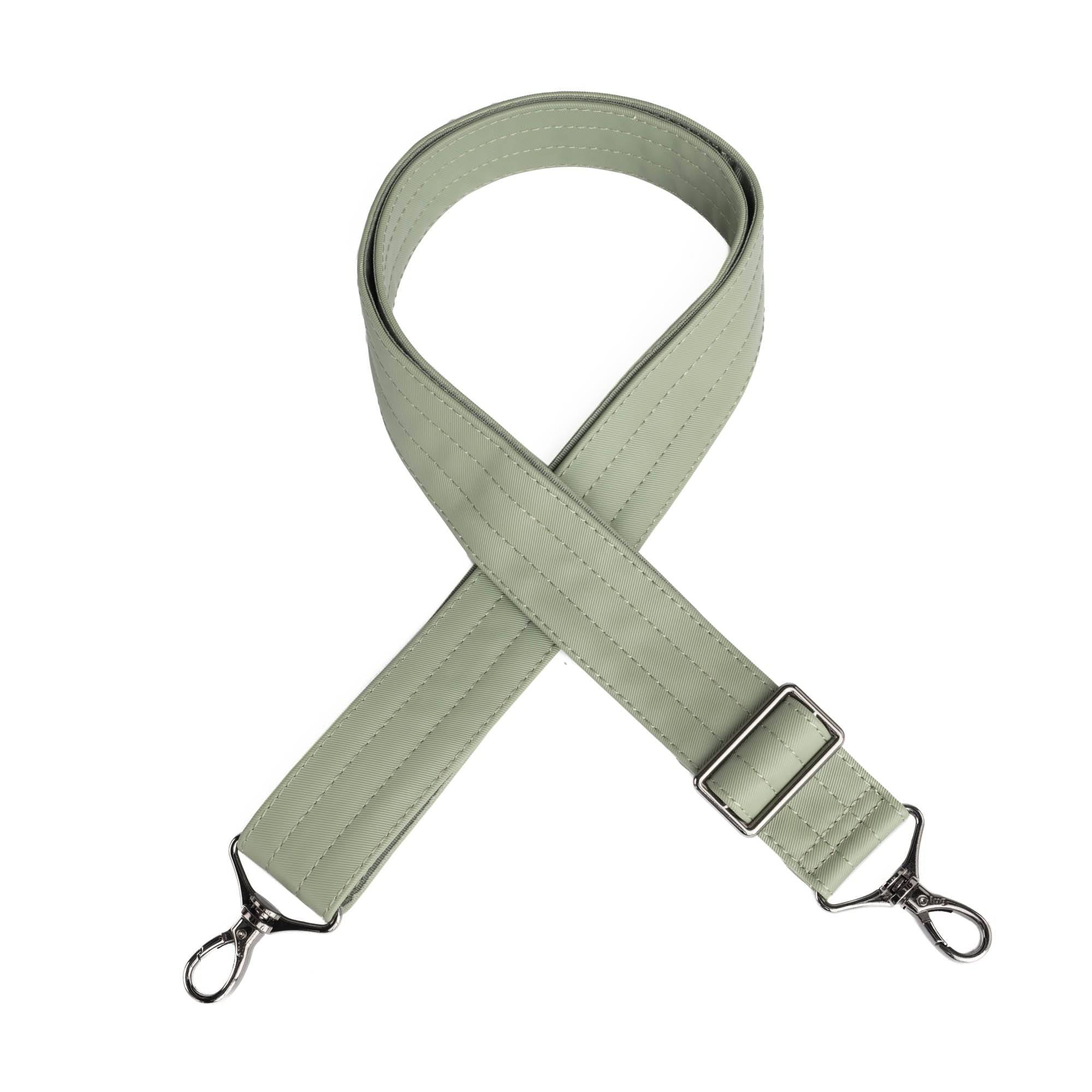 Adjustable Webbed Satin Luxe VL Bag Strap - 1.5" - SAGE GREEN - Strap_1.5_SatinLuxe_SageGreen_01_webbed
