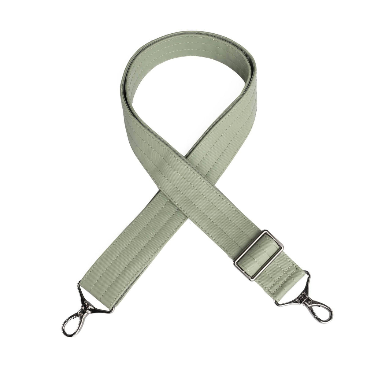Adjustable Webbed Satin Luxe VL Bag Strap - 1.5&quot; - SAGE GREEN - Strap_1.5_SatinLuxe_SageGreen_01_webbed