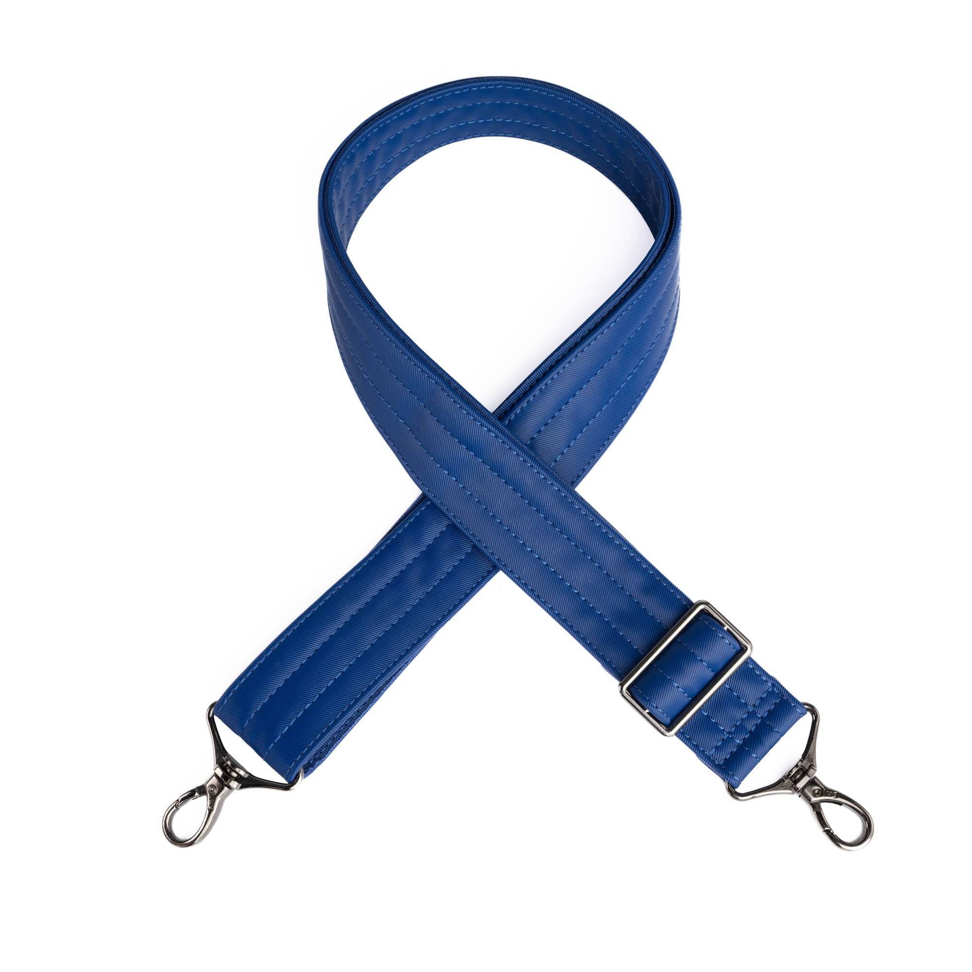 Adjustable Webbed Satin Luxe VL Bag Strap - 1.5" - SAPPHIRE - Strap_1.5_SatinLuxe_Sapphire_01_webbed