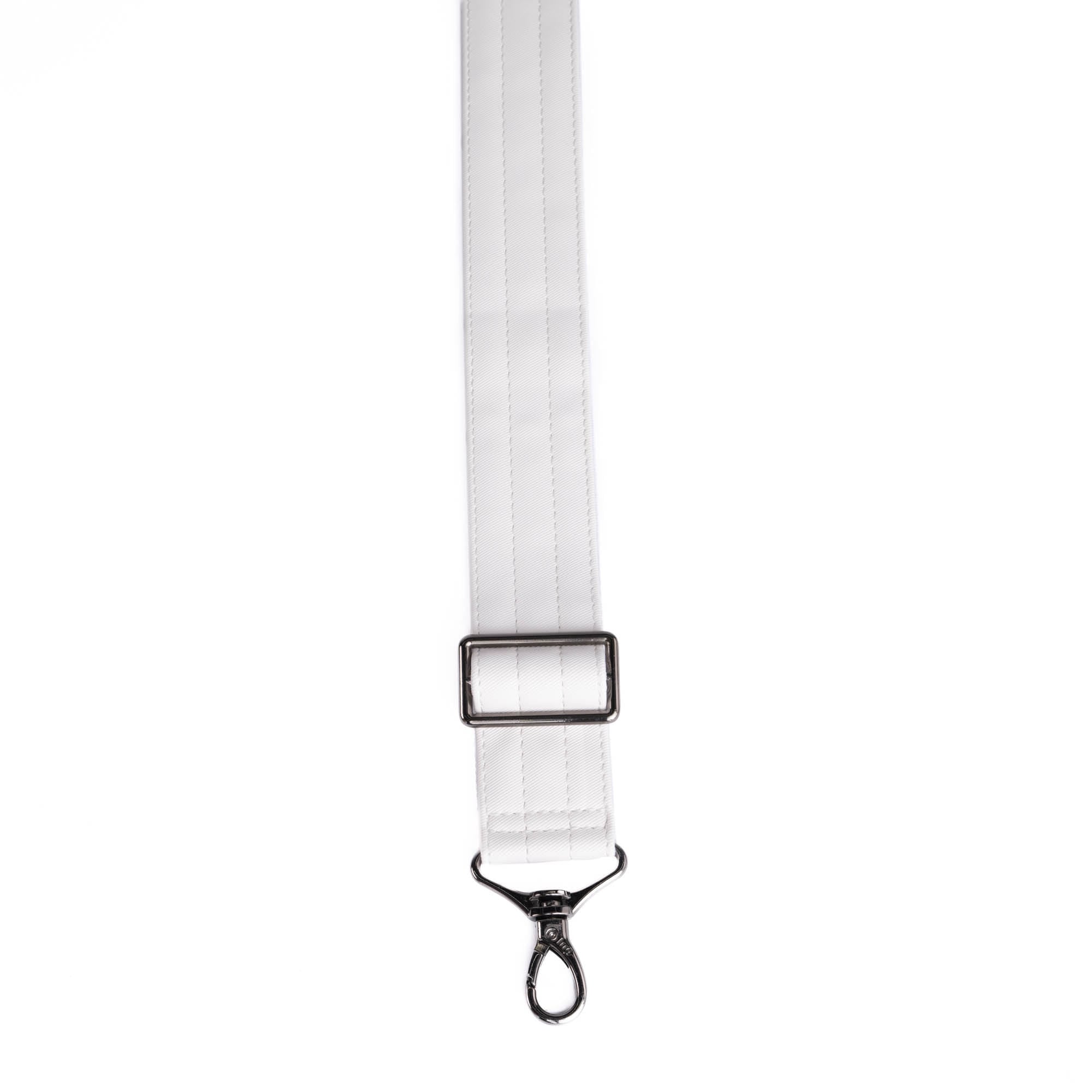 Adjustable Webbed Satin Luxe VL Bag Strap - 1.5" - WHITE - Strap_1.5_SatinLuxe_White_02_webbed