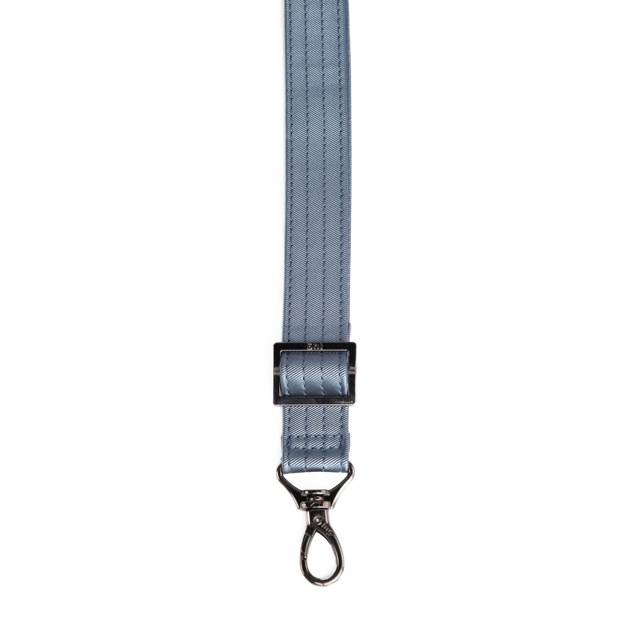 Adjustable Webbed Satin Luxe VL Bag Strap - 1" - METALLIC BLUE MOON - Strap_1_SatinLuxe_MetallicBlueMoon_02