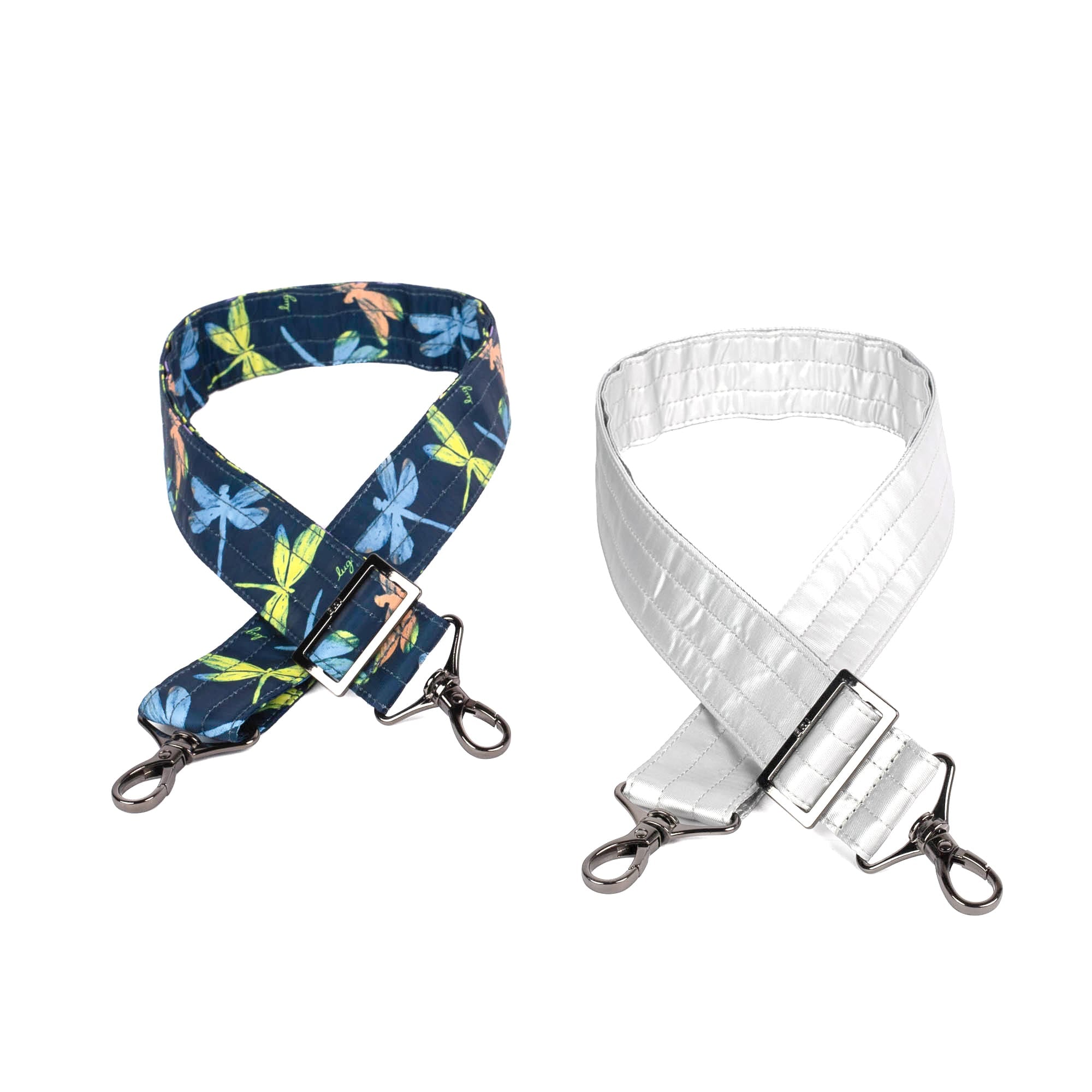 Adjustable 2pc Bag Straps - 1.5" - - Strap_DragonflyIcePop_MetallicSilver_01_cxscg0