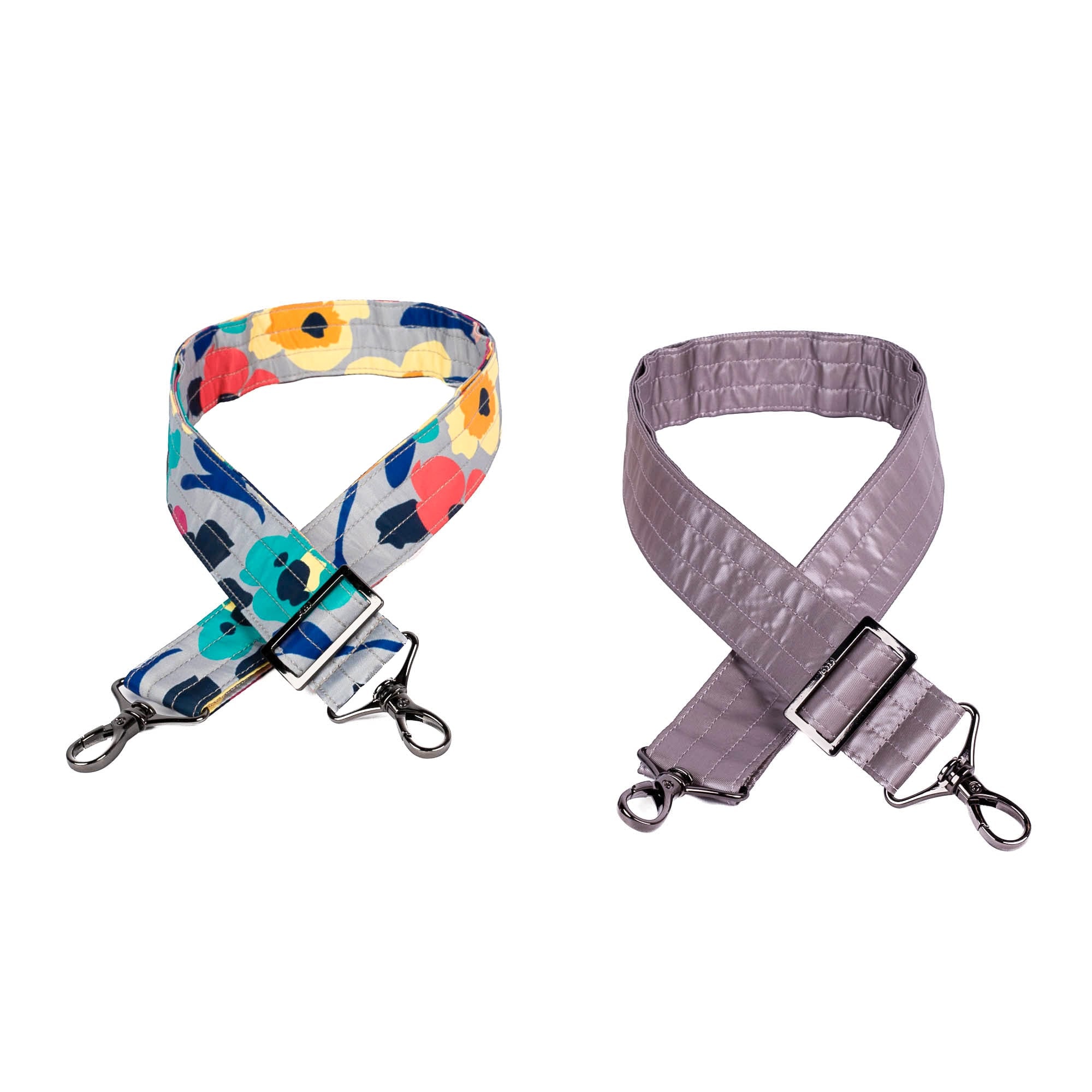 Adjustable 2pc Bag Straps - 1.5" - WILDFLOWER MULTI METALLIC PEARL - Strap_WildflowerMulti_MetallicPearl_01_4erfi6