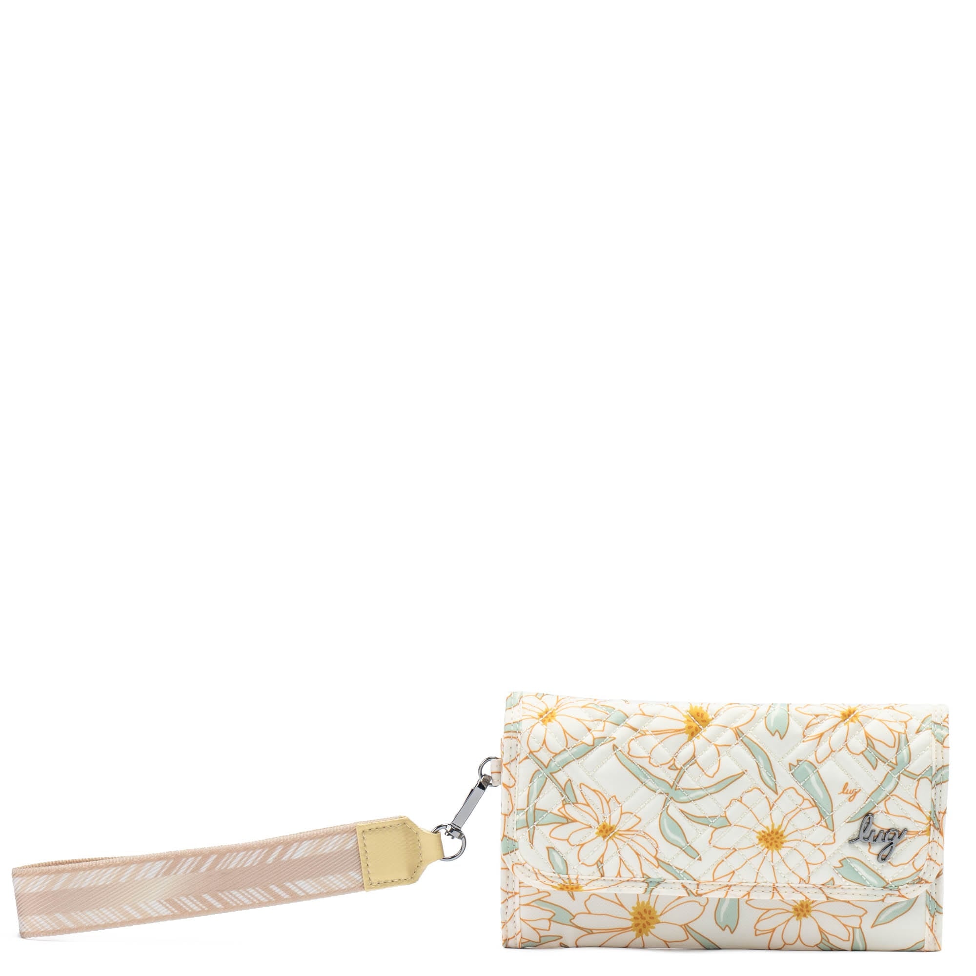 Stroll RFID Wristlet Wallet - SAGE DAISIES - Stroll_SageDaisies_01