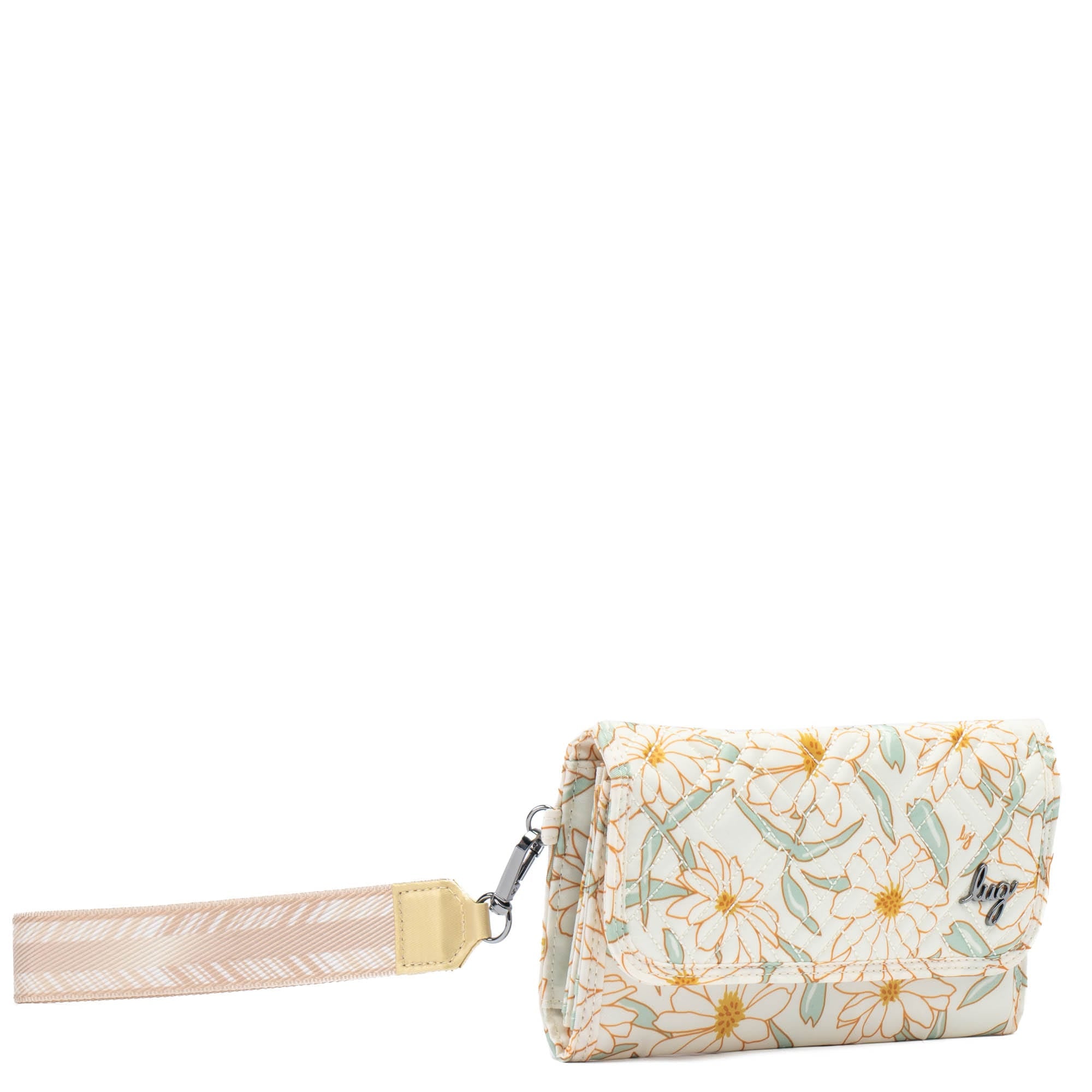 Stroll RFID Wristlet Wallet - SAGE DAISIES - Stroll_SageDaisies_02