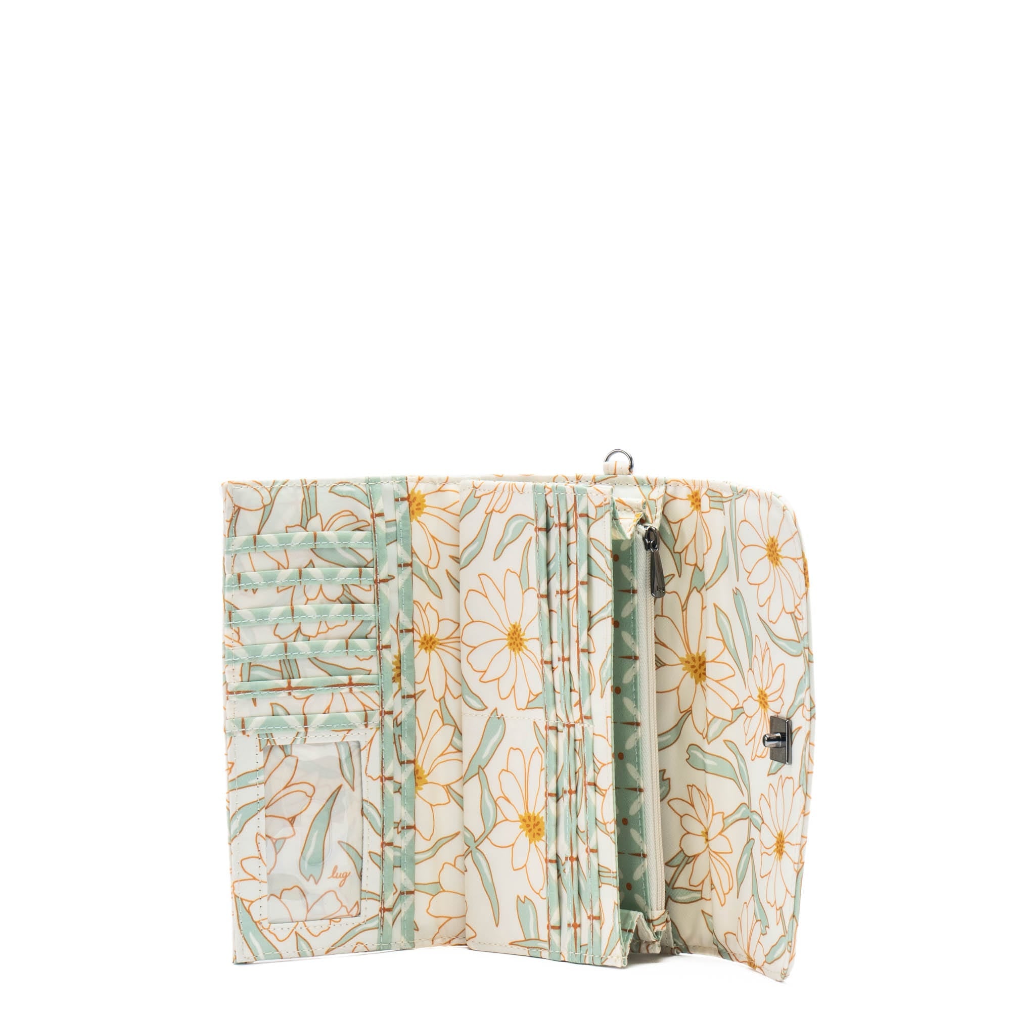 Stroll RFID Wristlet Wallet - SAGE DAISIES - Stroll_SageDaisies_05