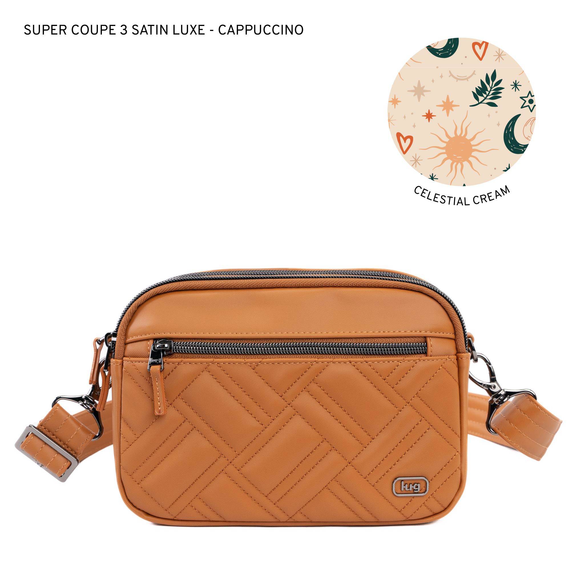 Super Coupe 3 Satin Luxe Convertible Crossbody Bag - CAPPUCCINO - SuperCoupe2SL_Cappuccino
